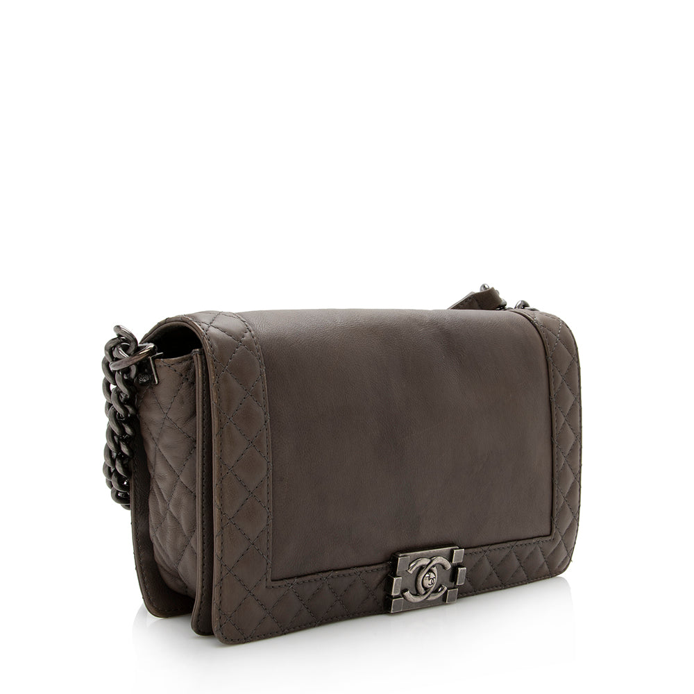 Chanel Lambskin Reverso Boy SHF Handbag