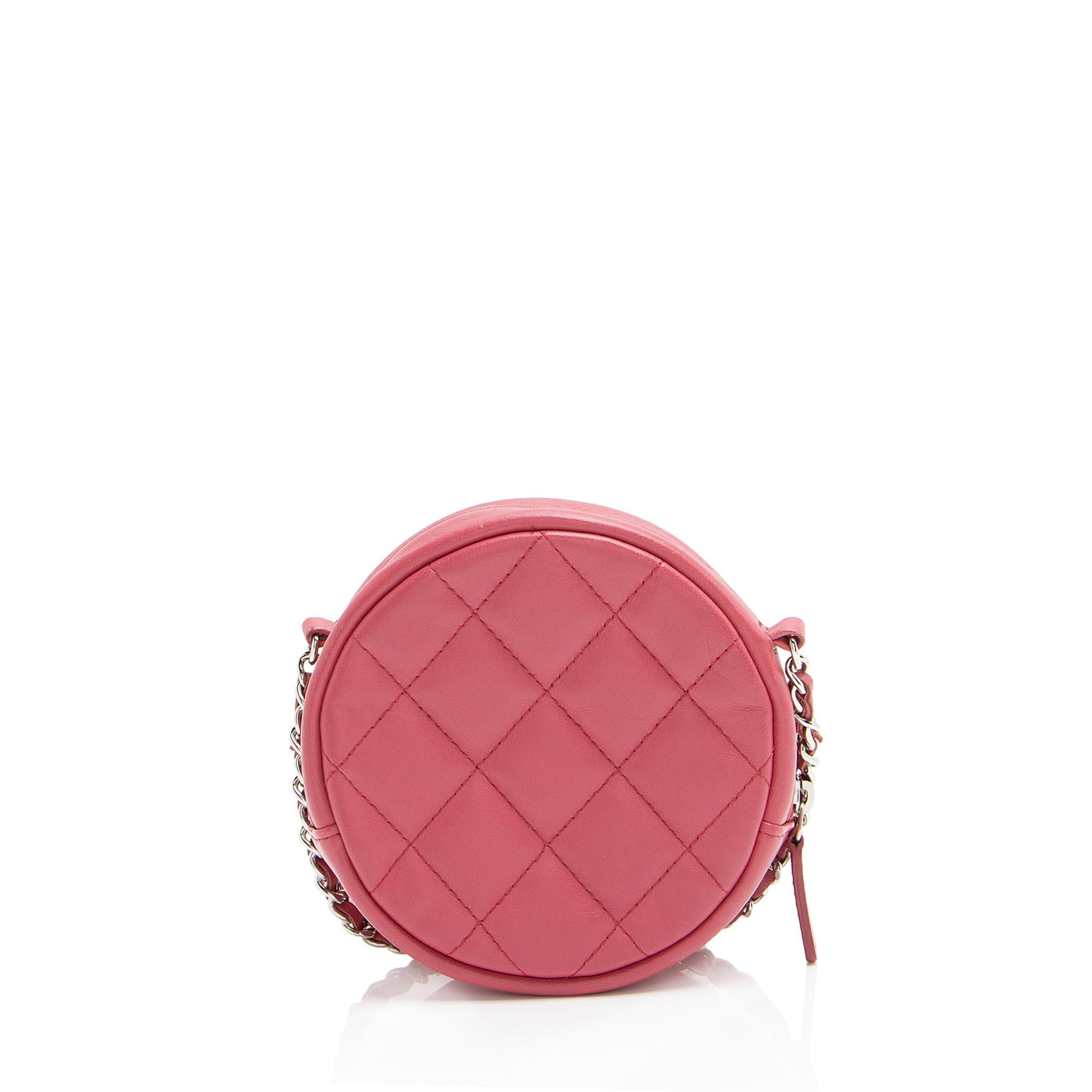 Chanel Lambskin Round Clutch Bag