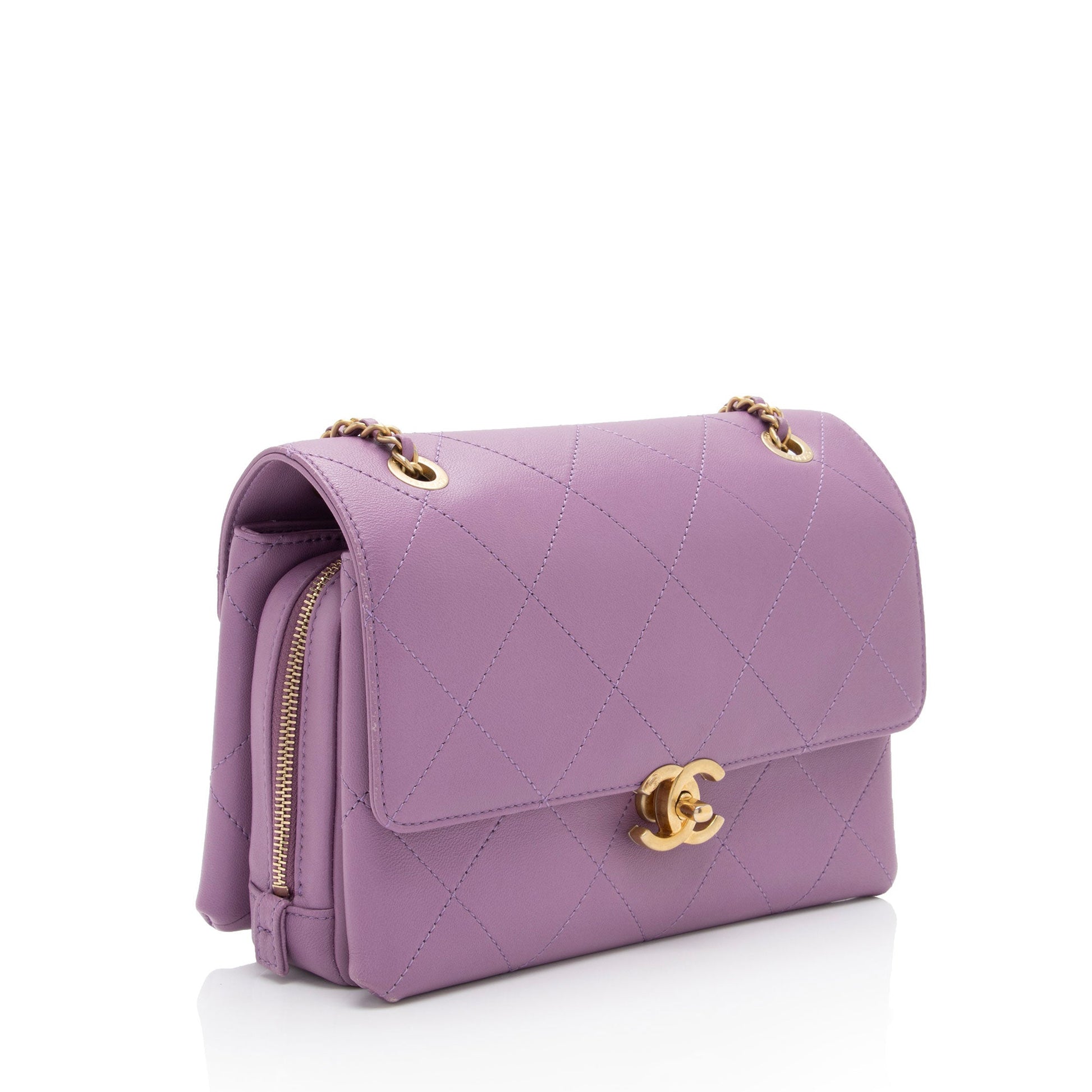 Chanel Lambskin Sleek & Chic Flap SHF-UMzeA2 Small Shoulder Bag