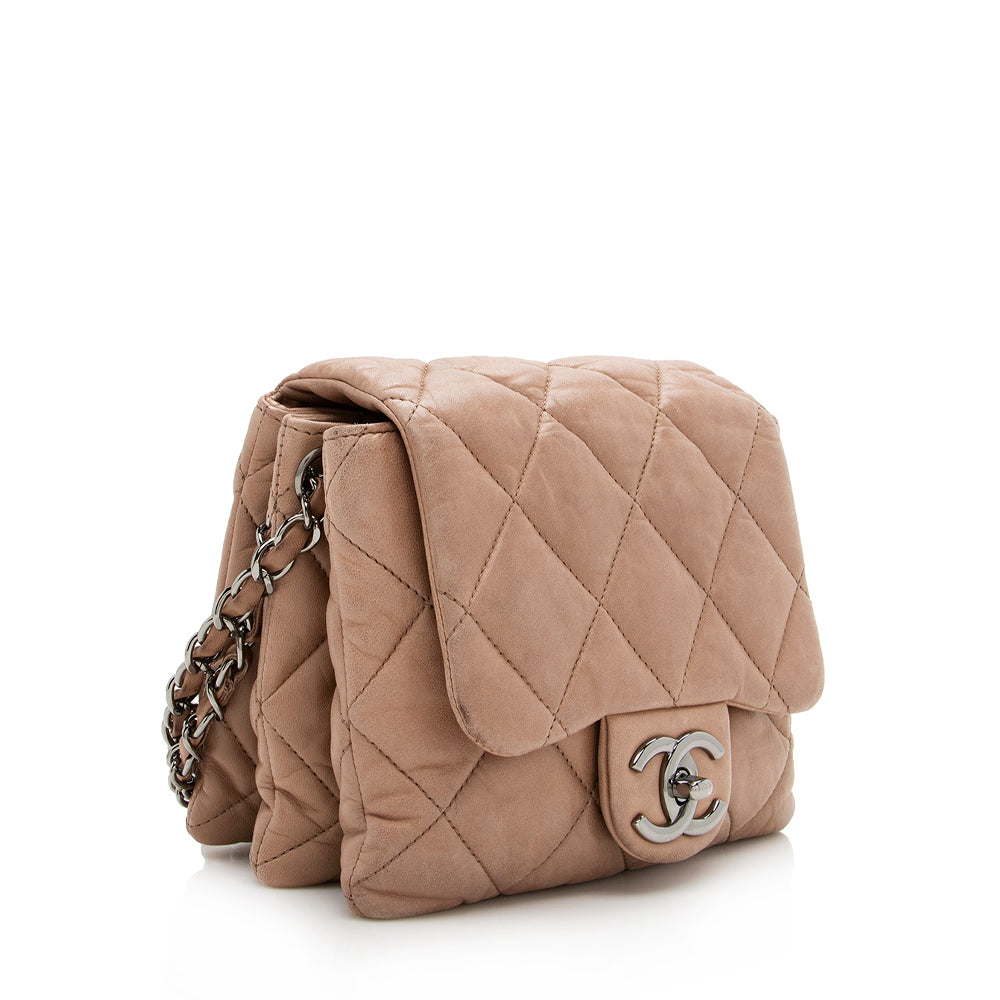 Chanel Lambskin Three Accordion Bag (SHF-16432) Denim Mini Jewelry