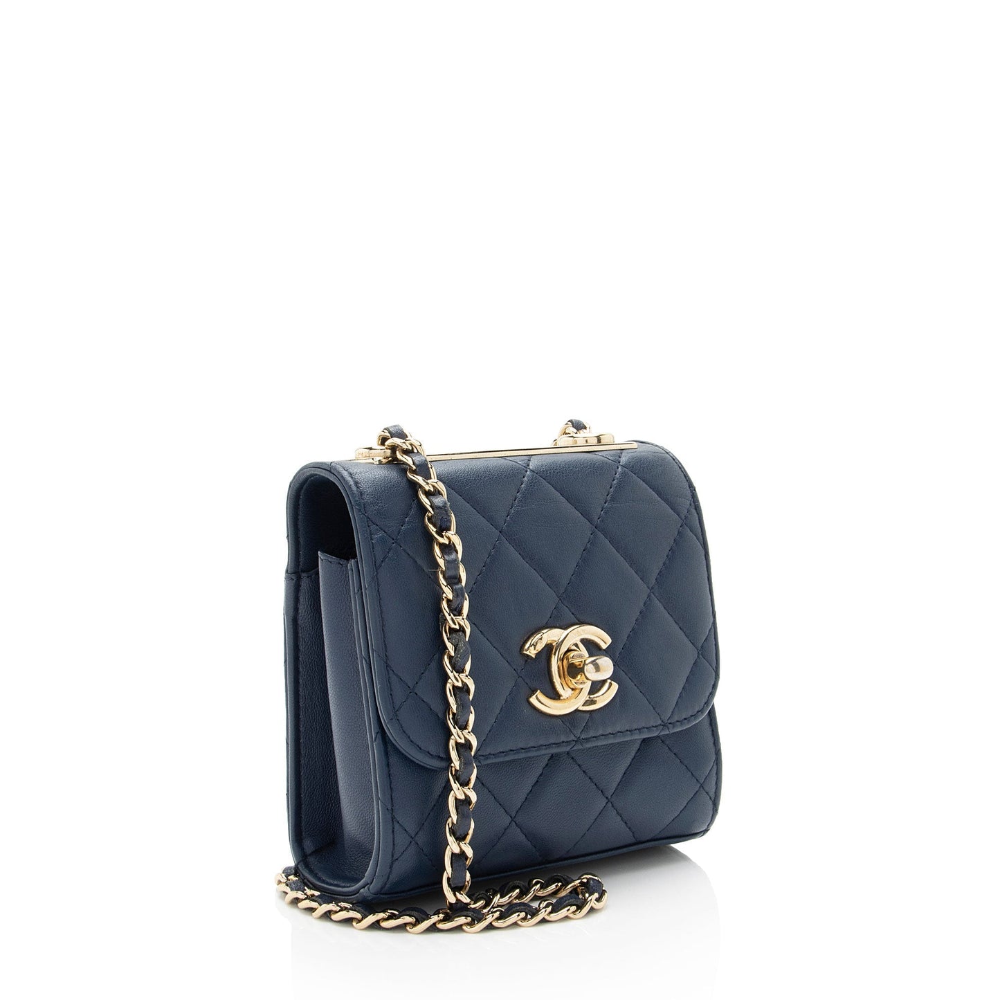 Chanel Lambskin Trendy CC Card Holder on Wallet Case Shf N7Wlsm