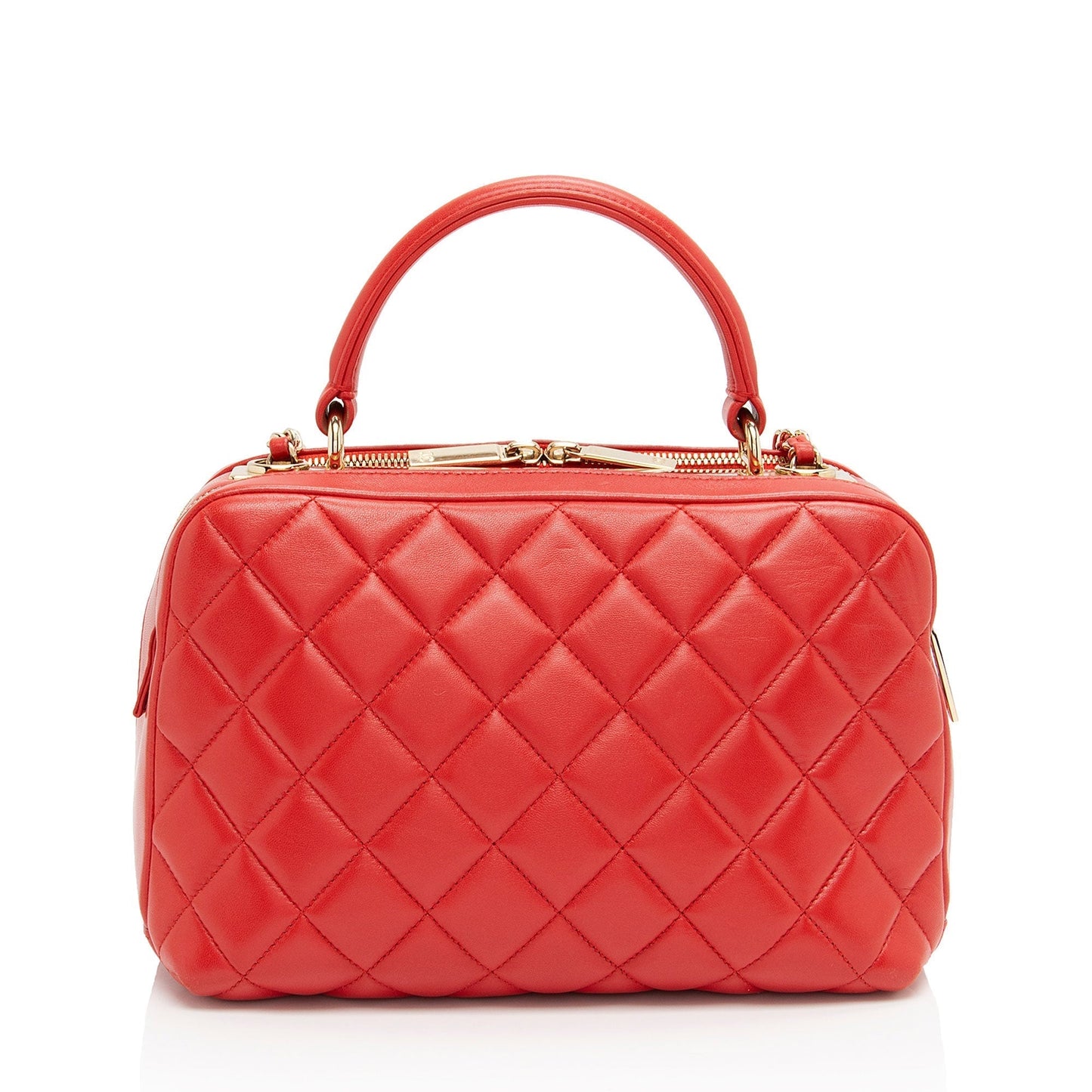 Chanel Lambskin Trendy CC Small Bowling Satchel (SHF-QBNfmU)
