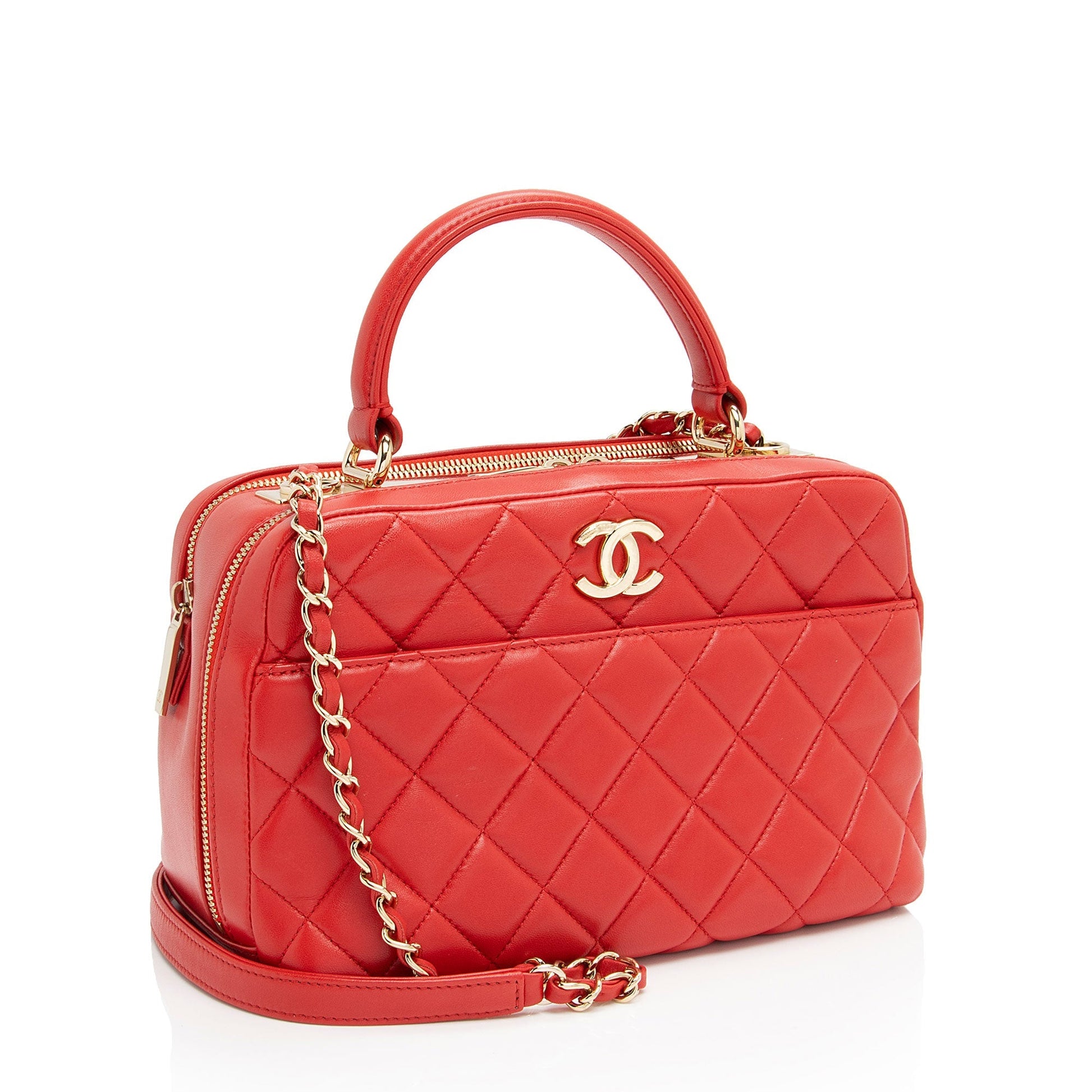 Chanel Lambskin Trendy CC Bowling Satchel Small Satchel Bag
