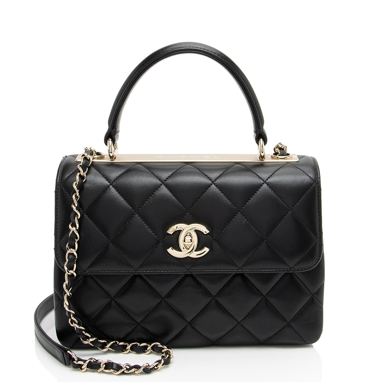 Chanel Lambskin Trendy CC Top Handle Small Handbag Top Handle
