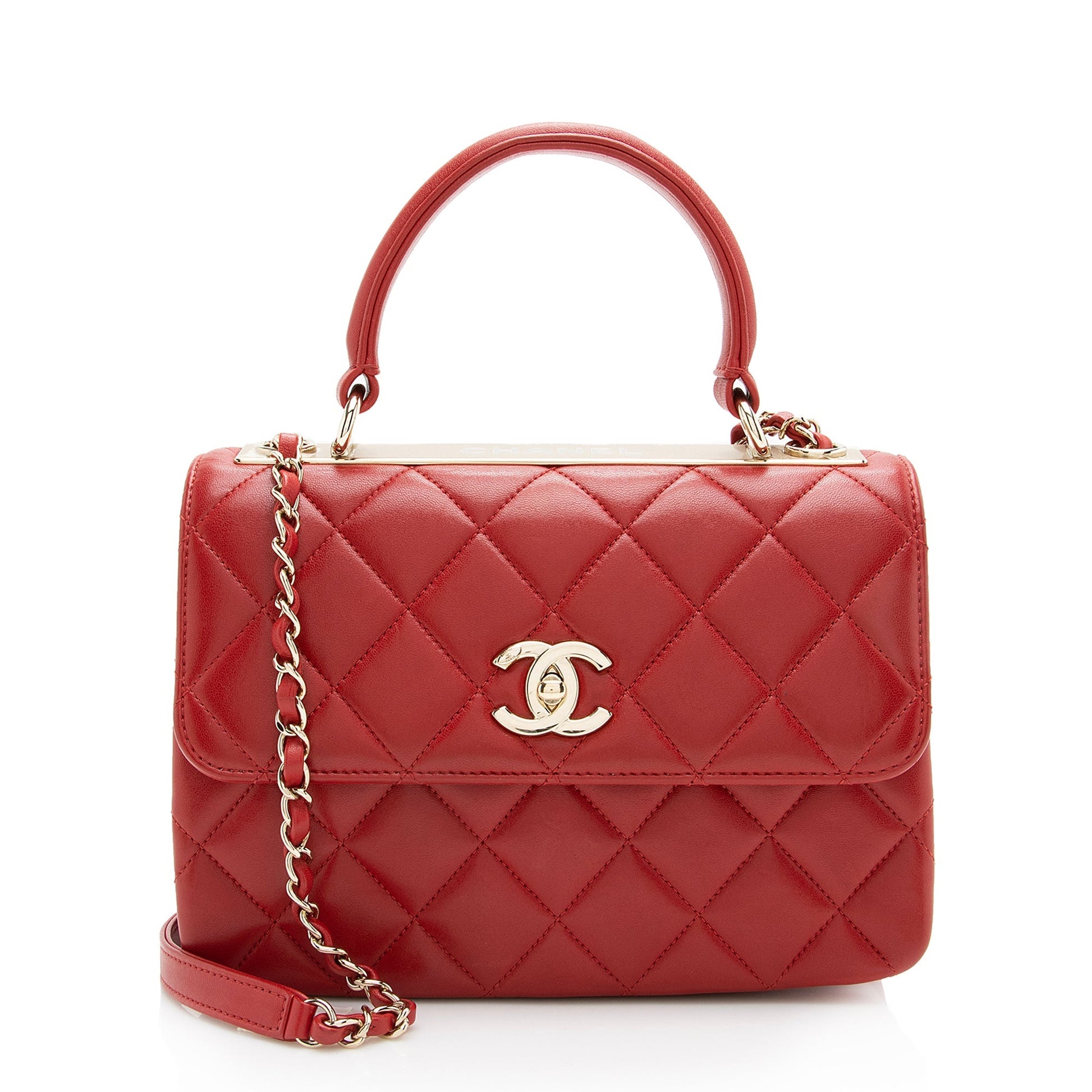 Chanel Lambskin Trendy CC Top Handle SHF Small Shoulder Bag