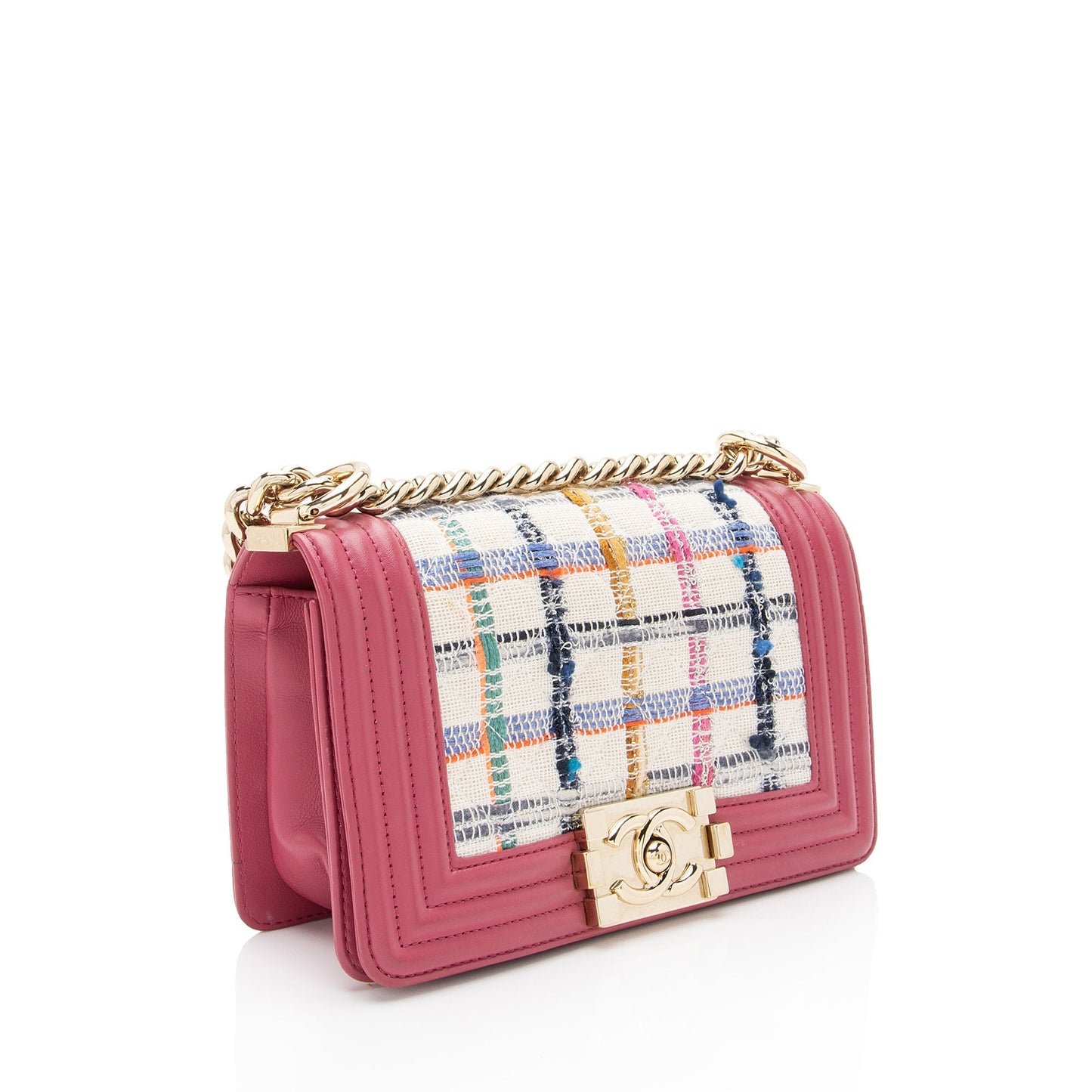 Chanel Lambskin Tweed Boy Small Handbag