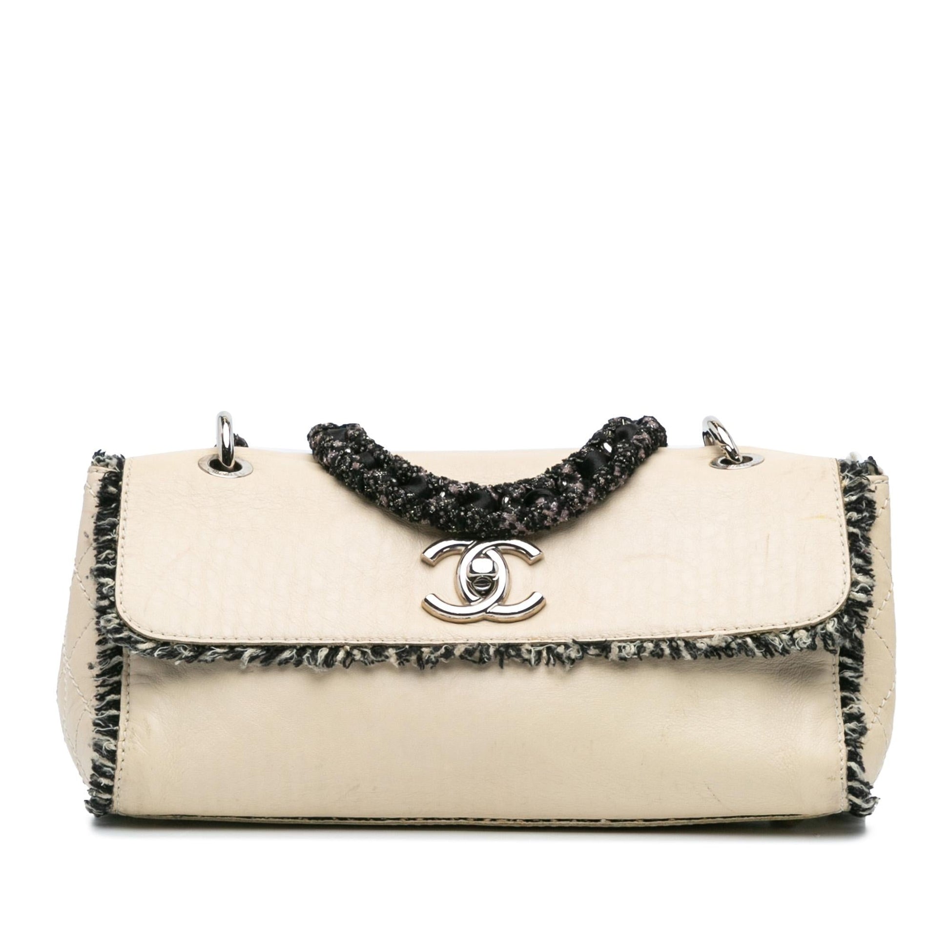Chanel Lambskin Tweedy Flap Handbag