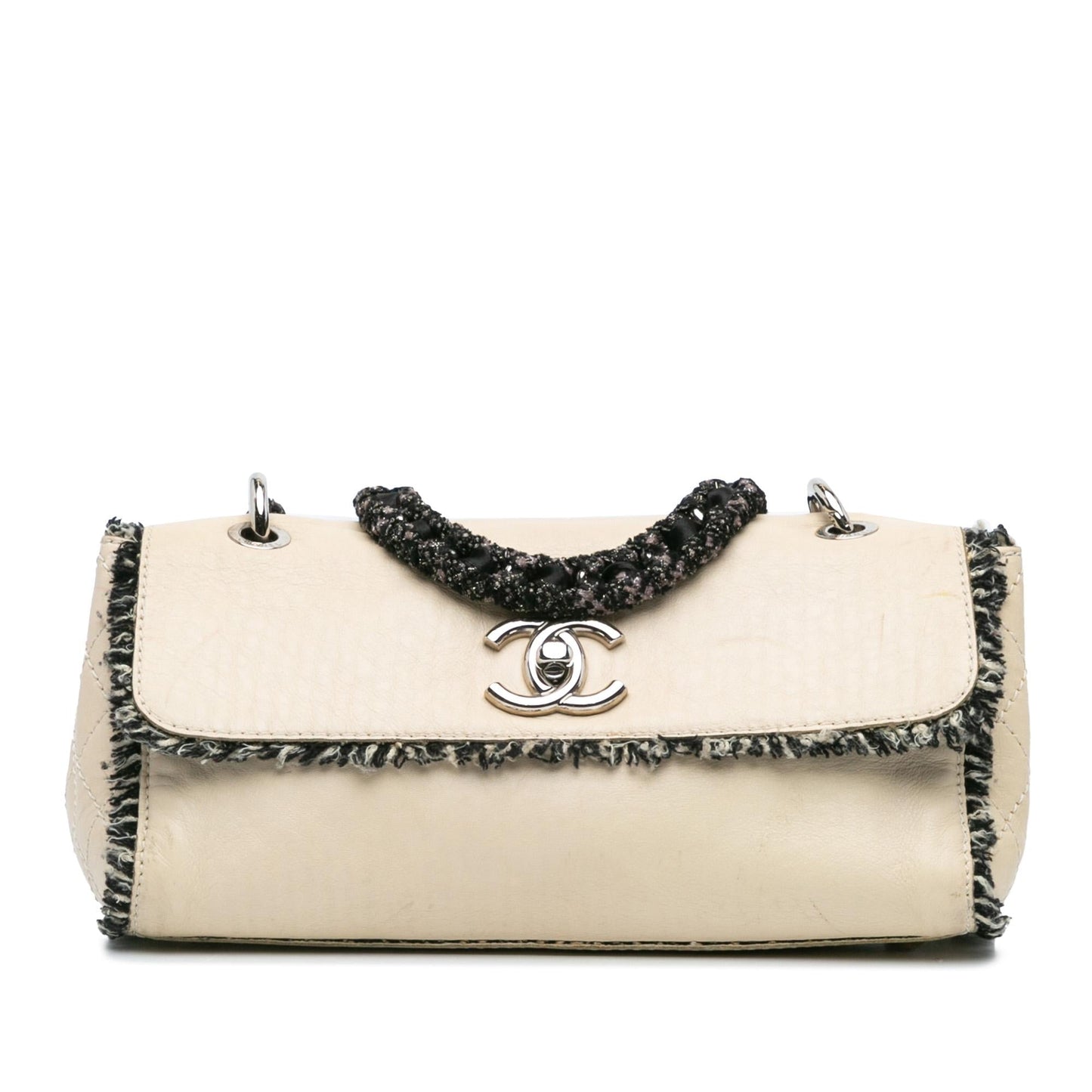 Chanel Lambskin Tweedy Flap Handbag Flap 1