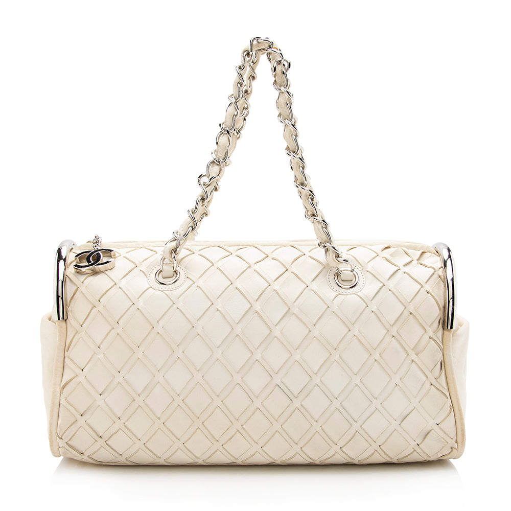 Chanel Lambskin Ultimate Soft Sombrero Satchel SHF Damier Satchel Bag