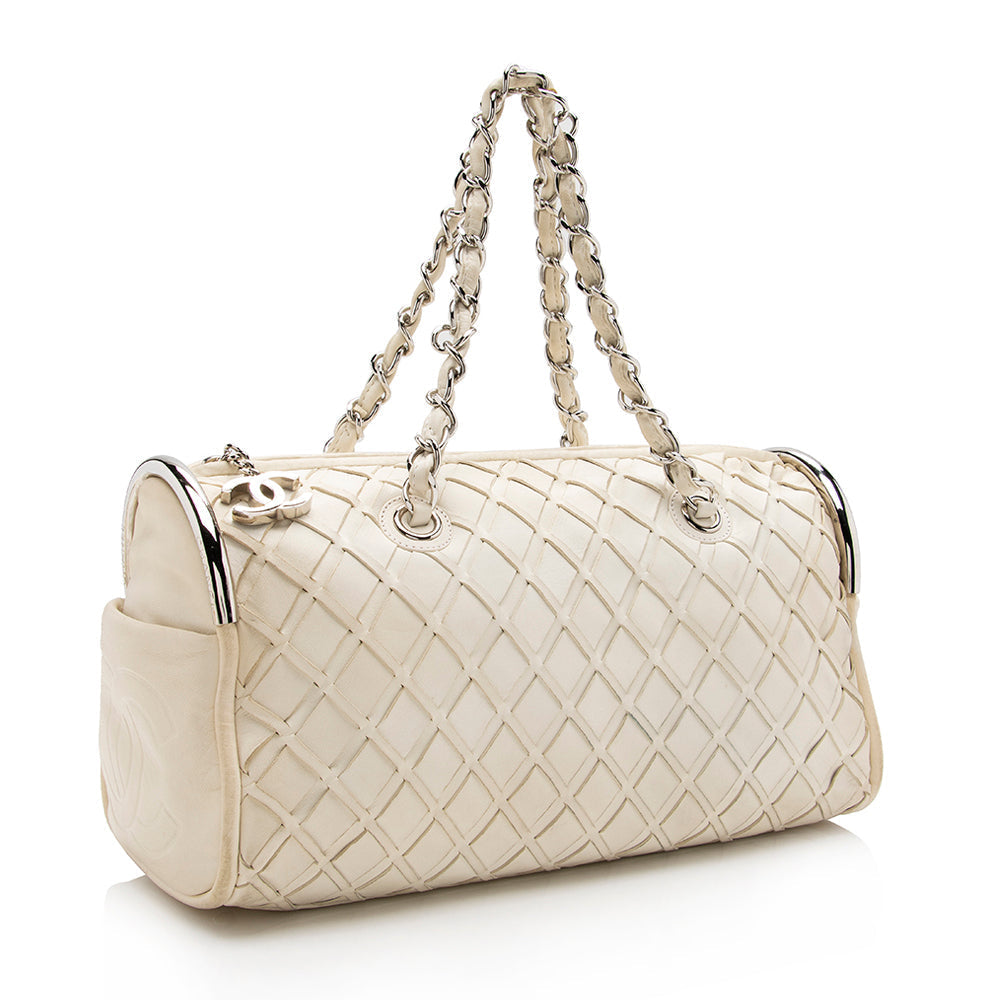Chanel Lambskin Ultimate Soft Sombrero Satchel SHF Damier Satchel Bag