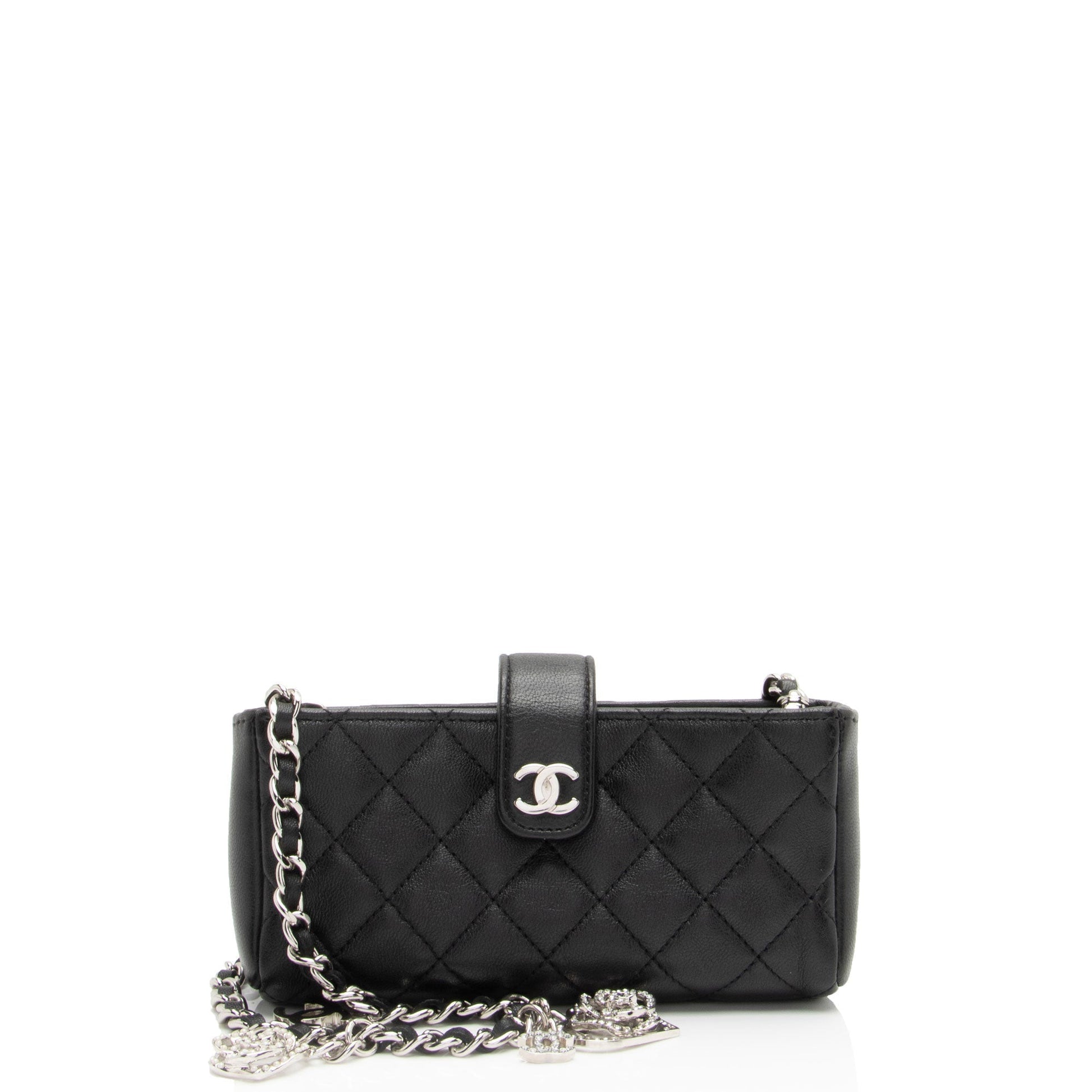 Chanel Lambskin Valentine Charms Phone Holder Key Chain