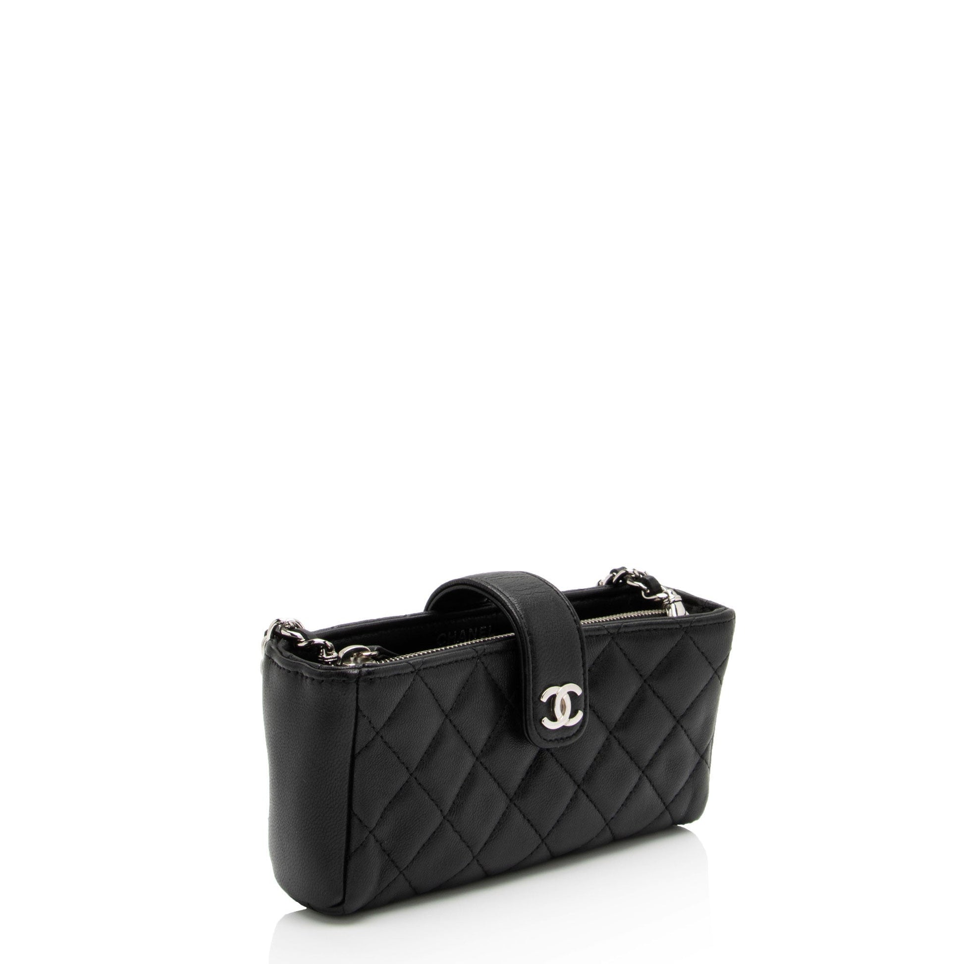Chanel Lambskin Valentine Charms Phone Holder Key Chain