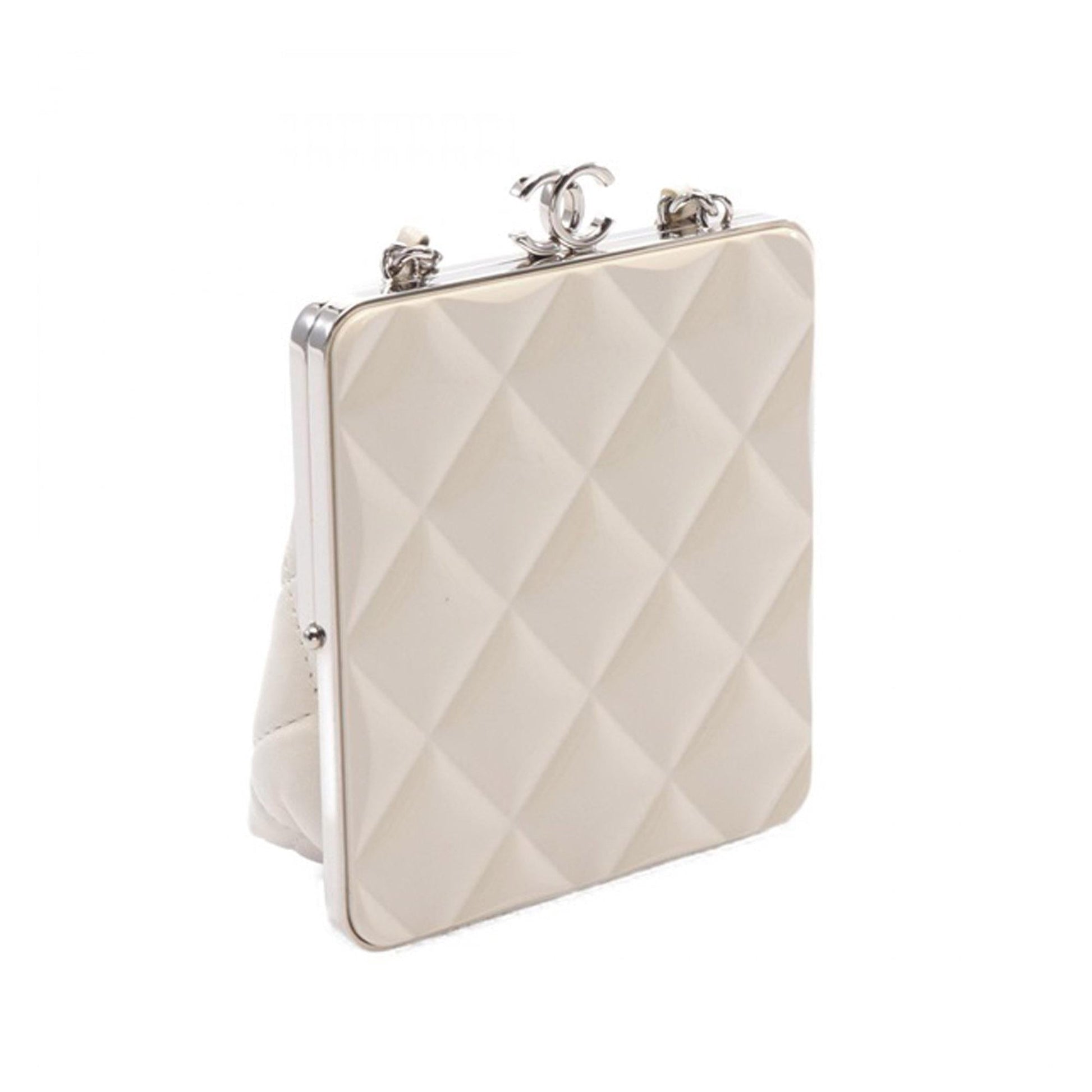 Chanel Lambskin Acrylic Kiss Clutch Bag Chain 2