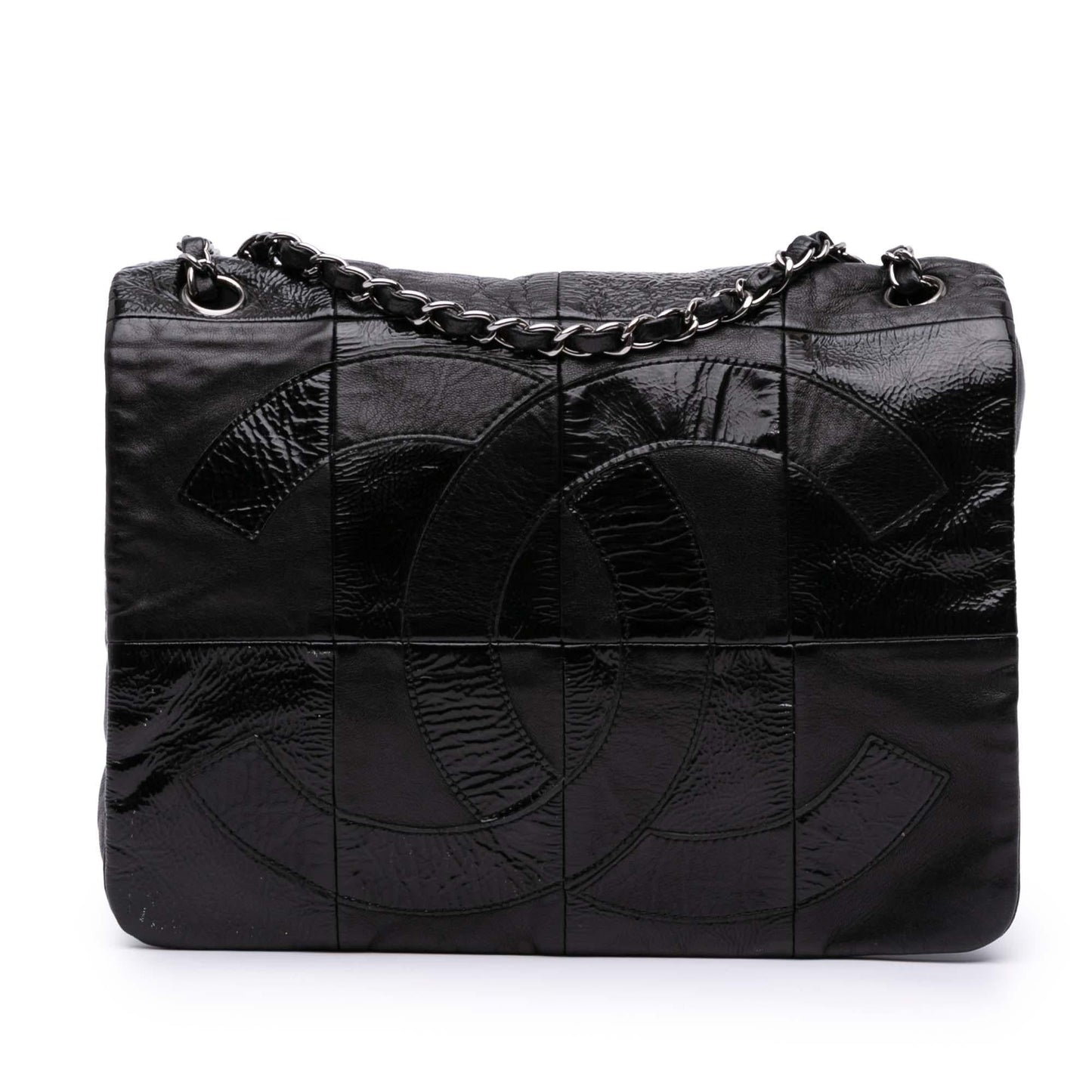 Chanel Lambskin Patent Patchwork Brooklyn Flap Handbag