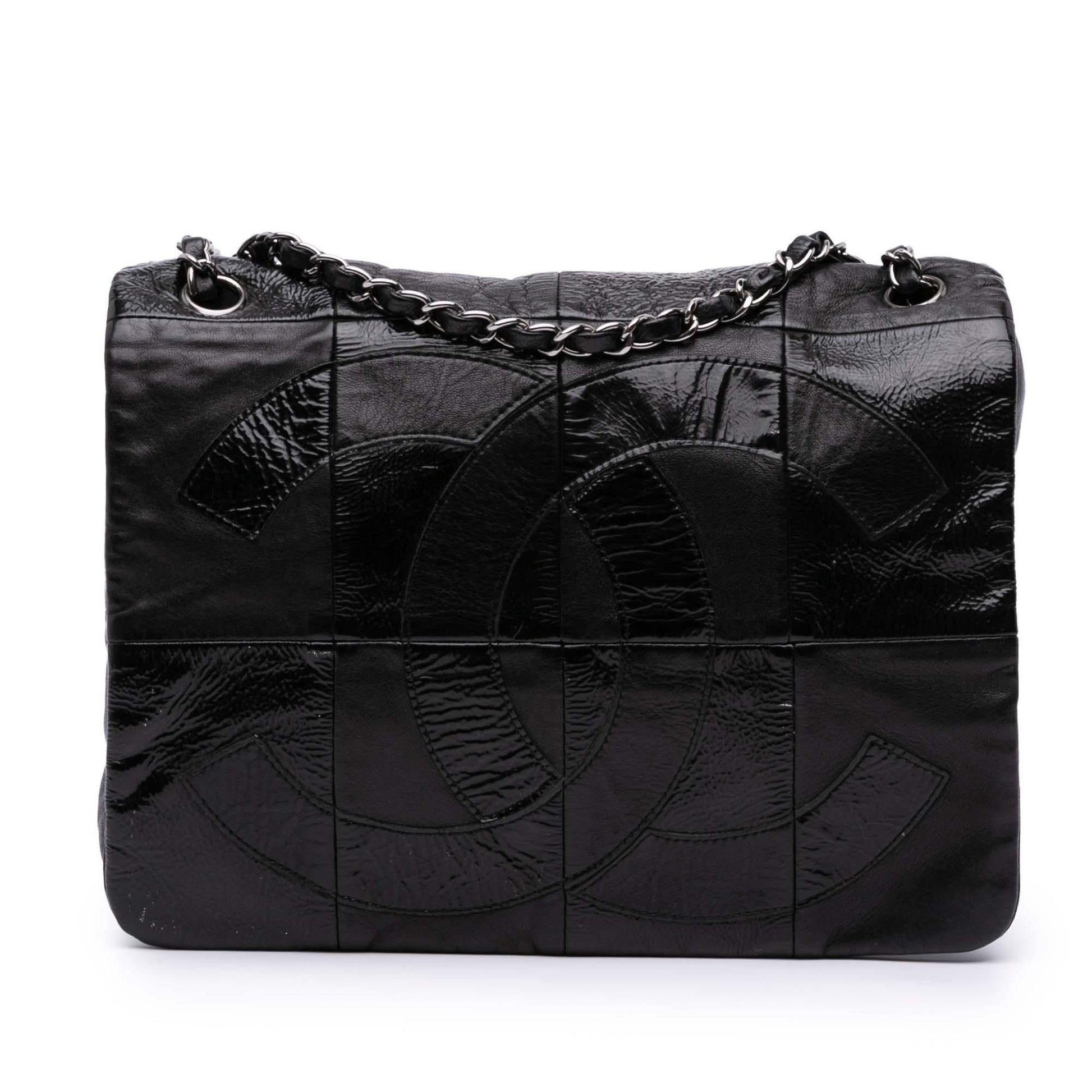 Chanel Lambskin Patent Patchwork Brooklyn Flap Handbag