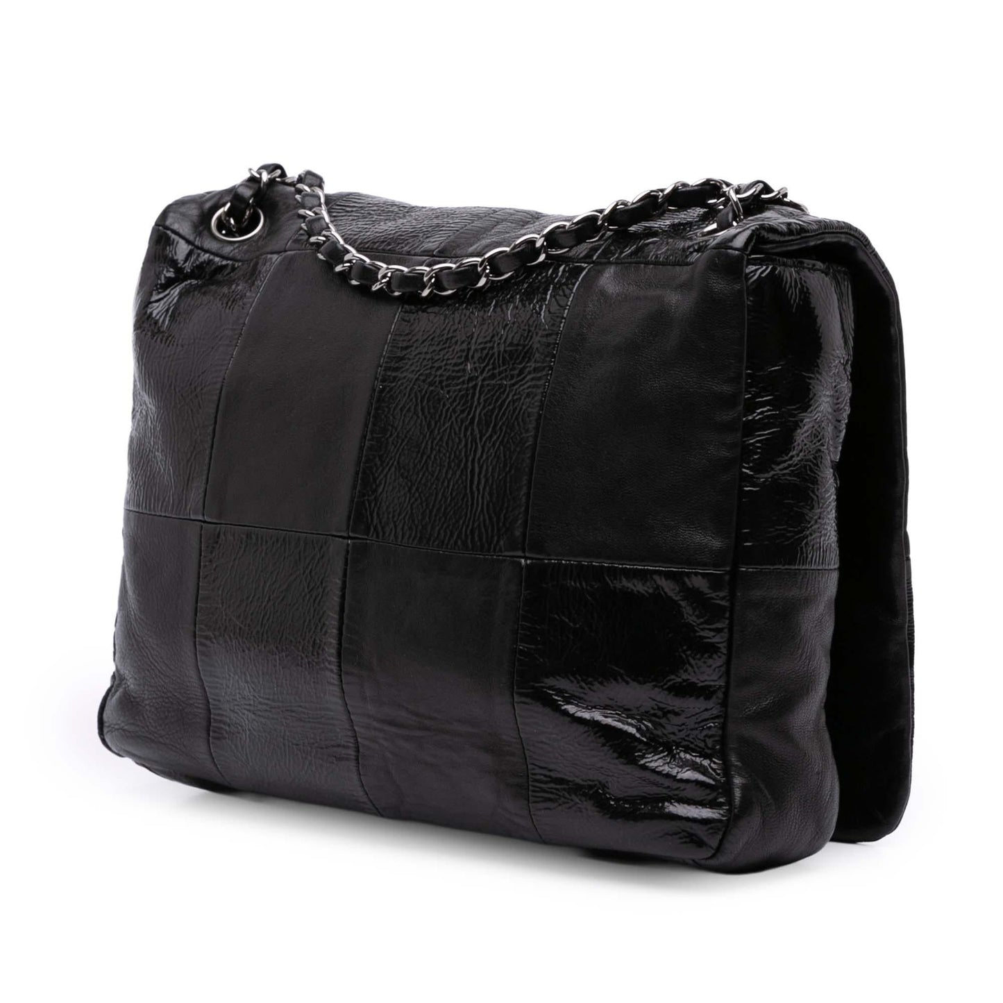 Chanel Lambskin Patent Patchwork Brooklyn Flap Handbag