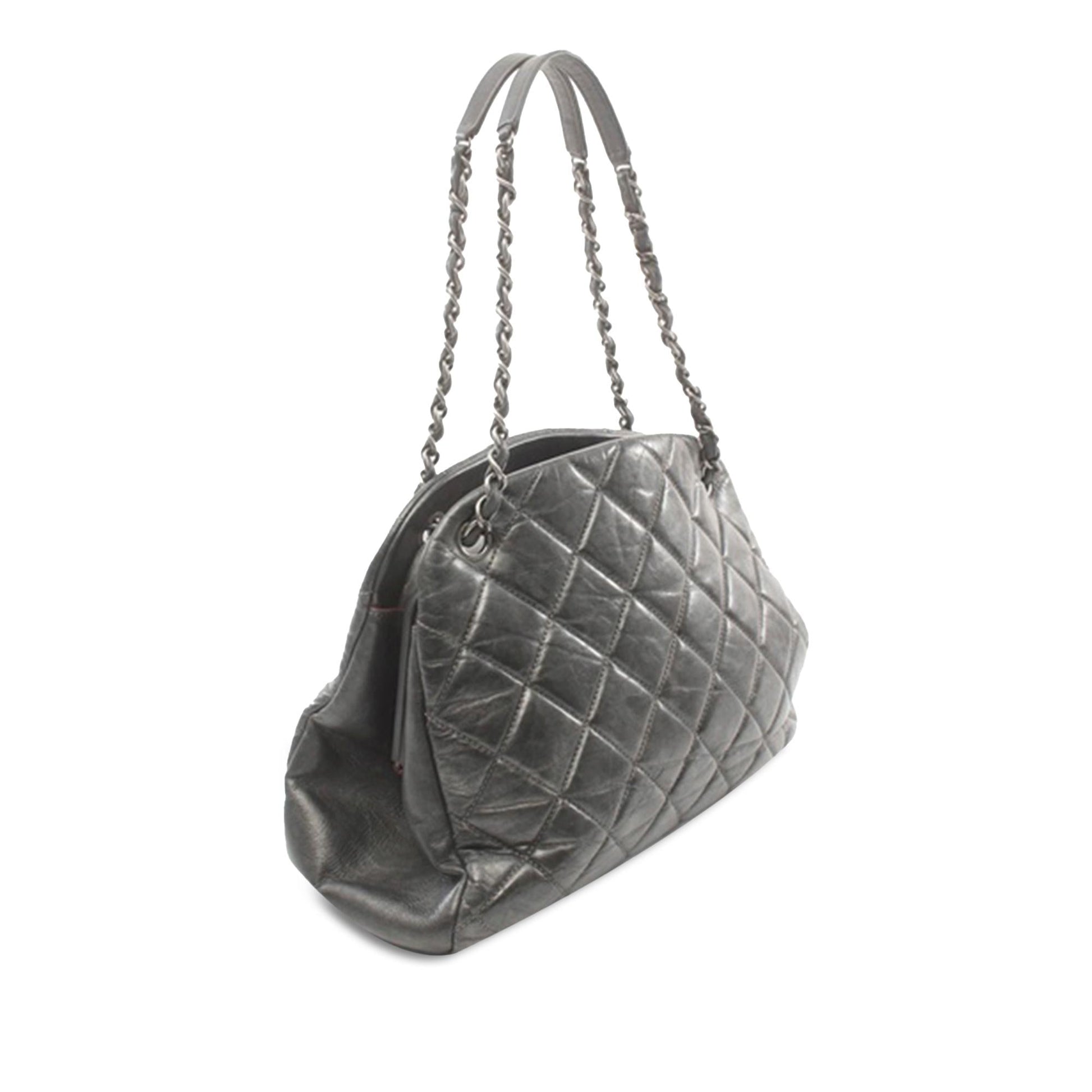 Chanel Aged Calfskin Just Mademoiselle Bowling SHG-qznmmK Handbag