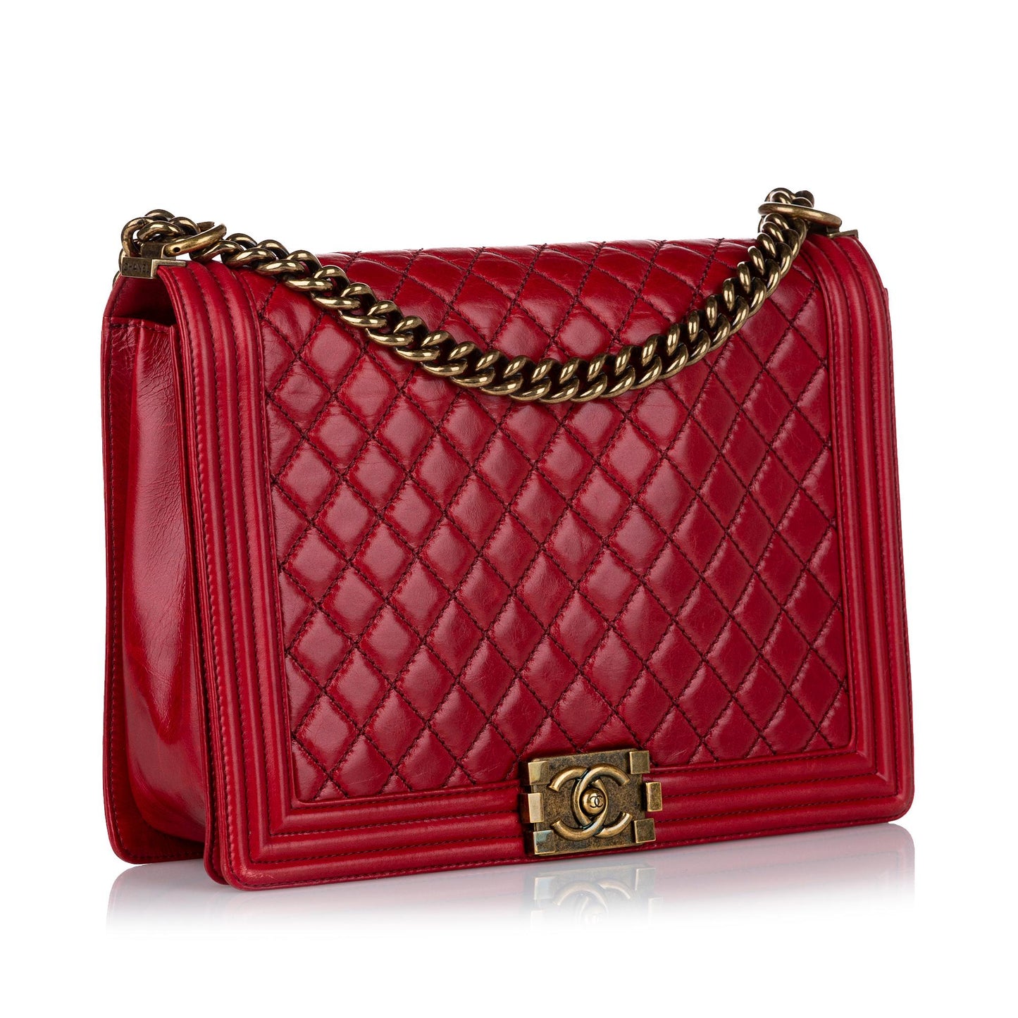 Chanel Boy Lambskin Flap SHG Leather Shoulder Bag 3