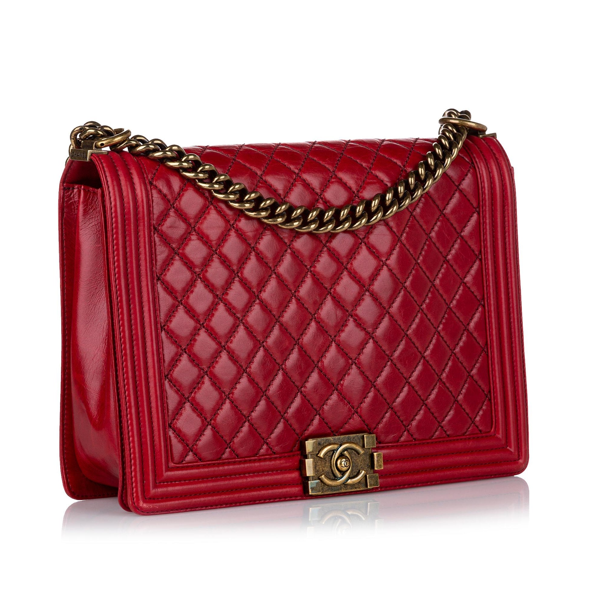Chanel Boy Lambskin Flap SHG Leather Shoulder Bag 3