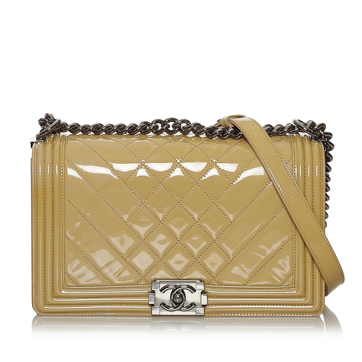 Chanel Boy Patent SHG Leather Shoulder Bag