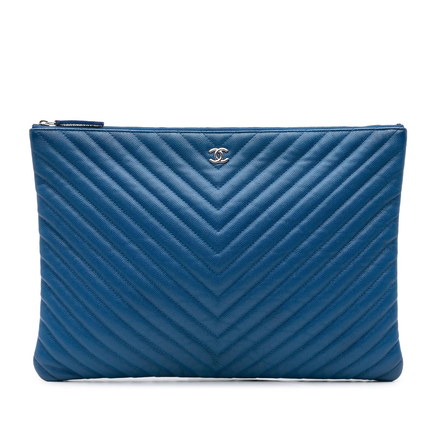 Chanel CC Chevron Caviar O Clutch Bag