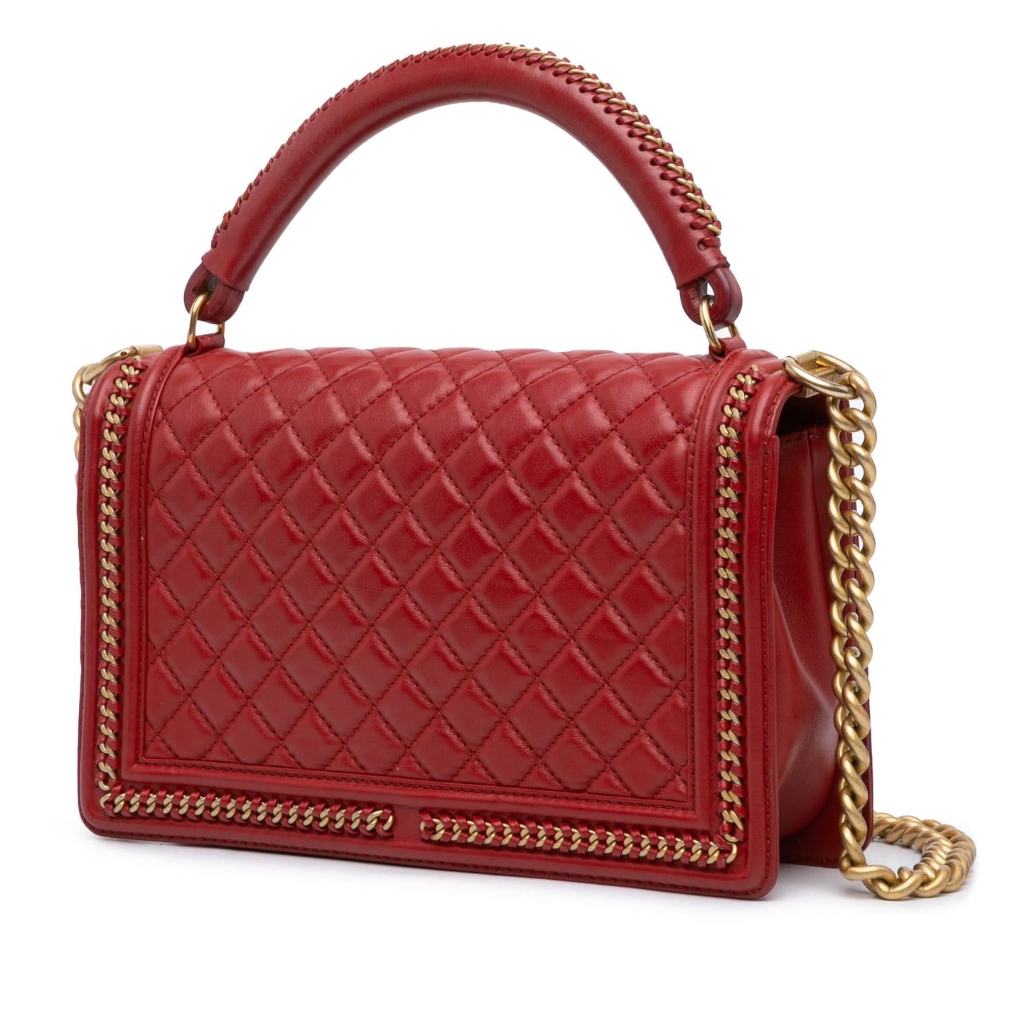 Chanel Calfskin Boy Around Top Handle Flap Handbag