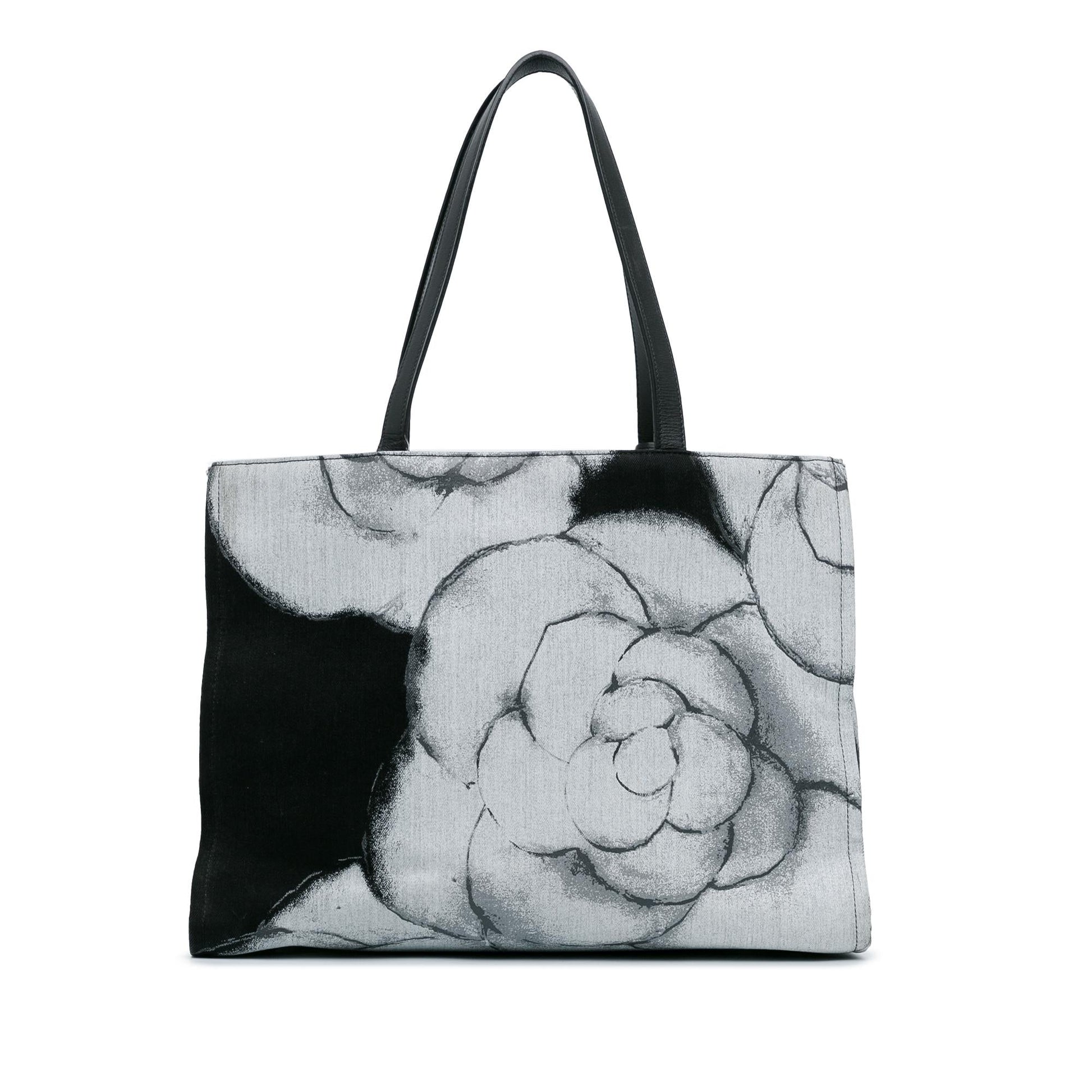 Chanel Camellia Printed Shopper SHG-HCaliE Canvas Tote Bag