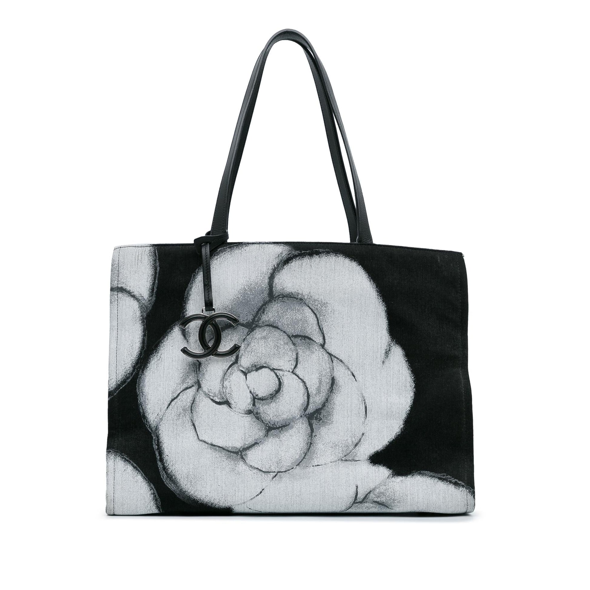 Chanel Camellia Printed Shopper SHG-HCaliE Canvas Tote Bag
