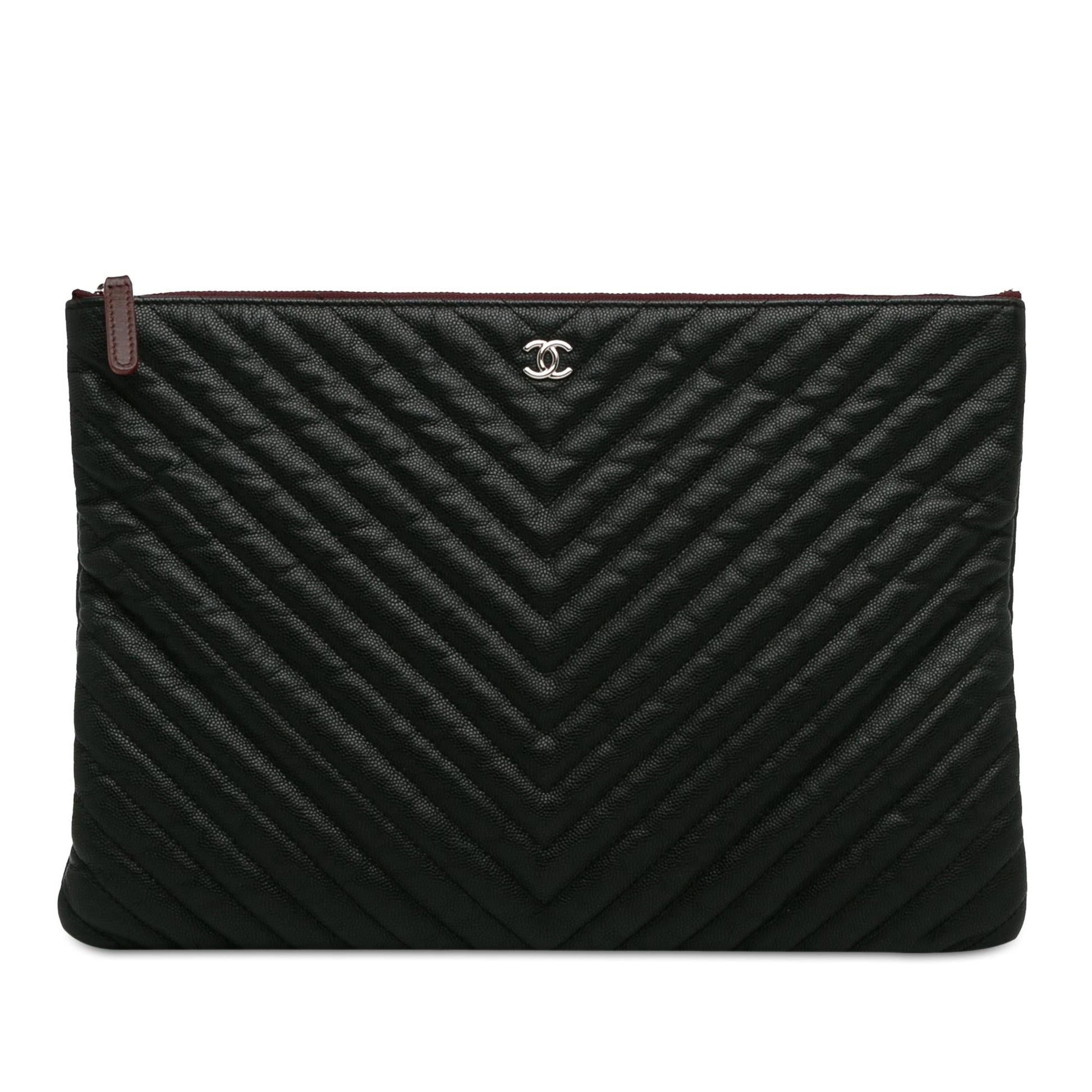 Chanel Caviar Chevron Flat Cosmetic SHG-F6hVIo Shoes