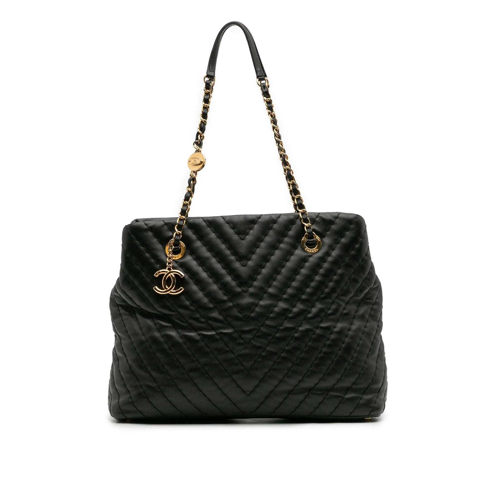 Chanel Chevron Calfskin Surpique Tote Bag
