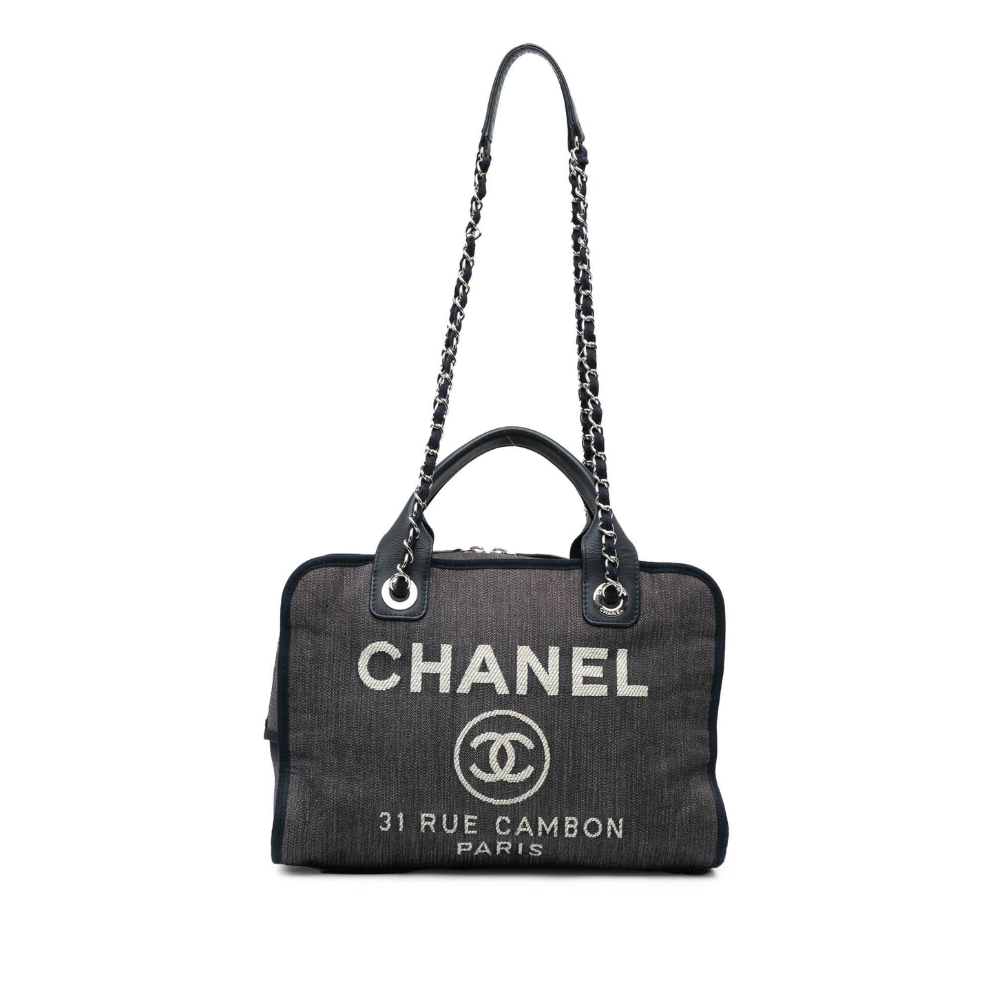 Chanel Denim Deauville Bowling Satchel SHG-qtePh4 Satchel Bag