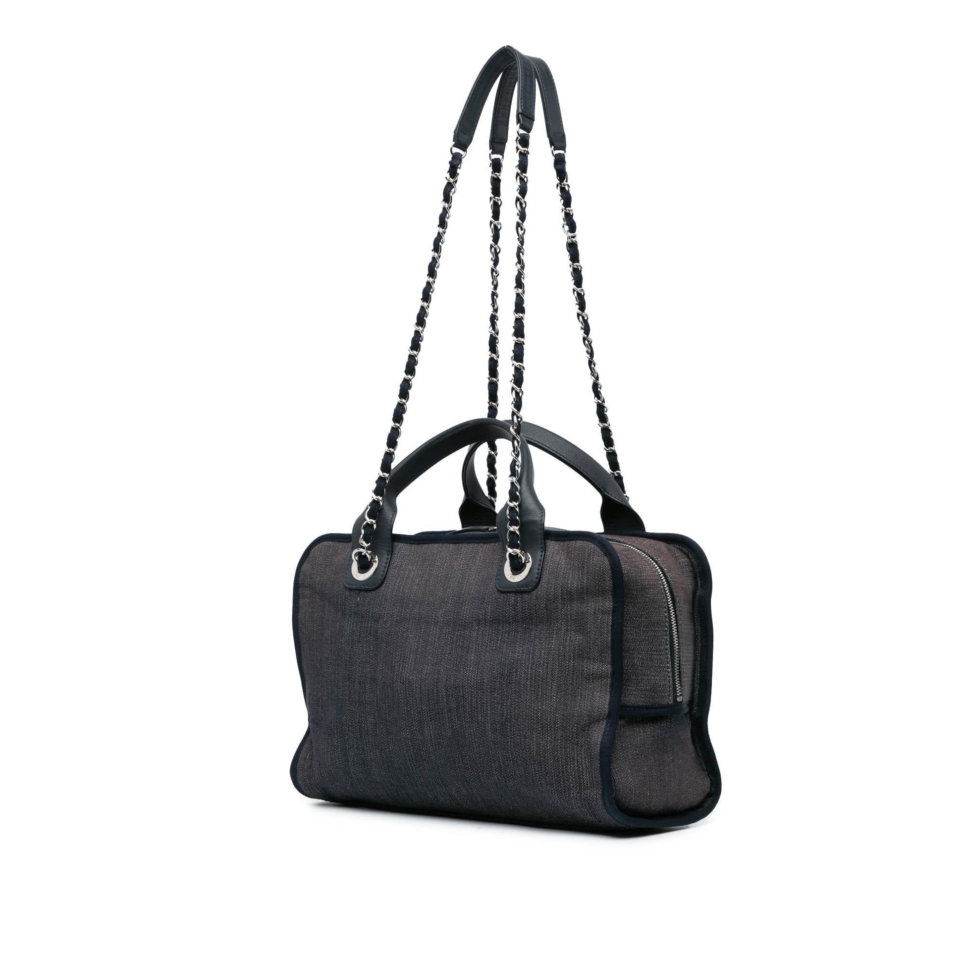 Chanel Denim Deauville Bowling Satchel SHG-qtePh4 Satchel Bag