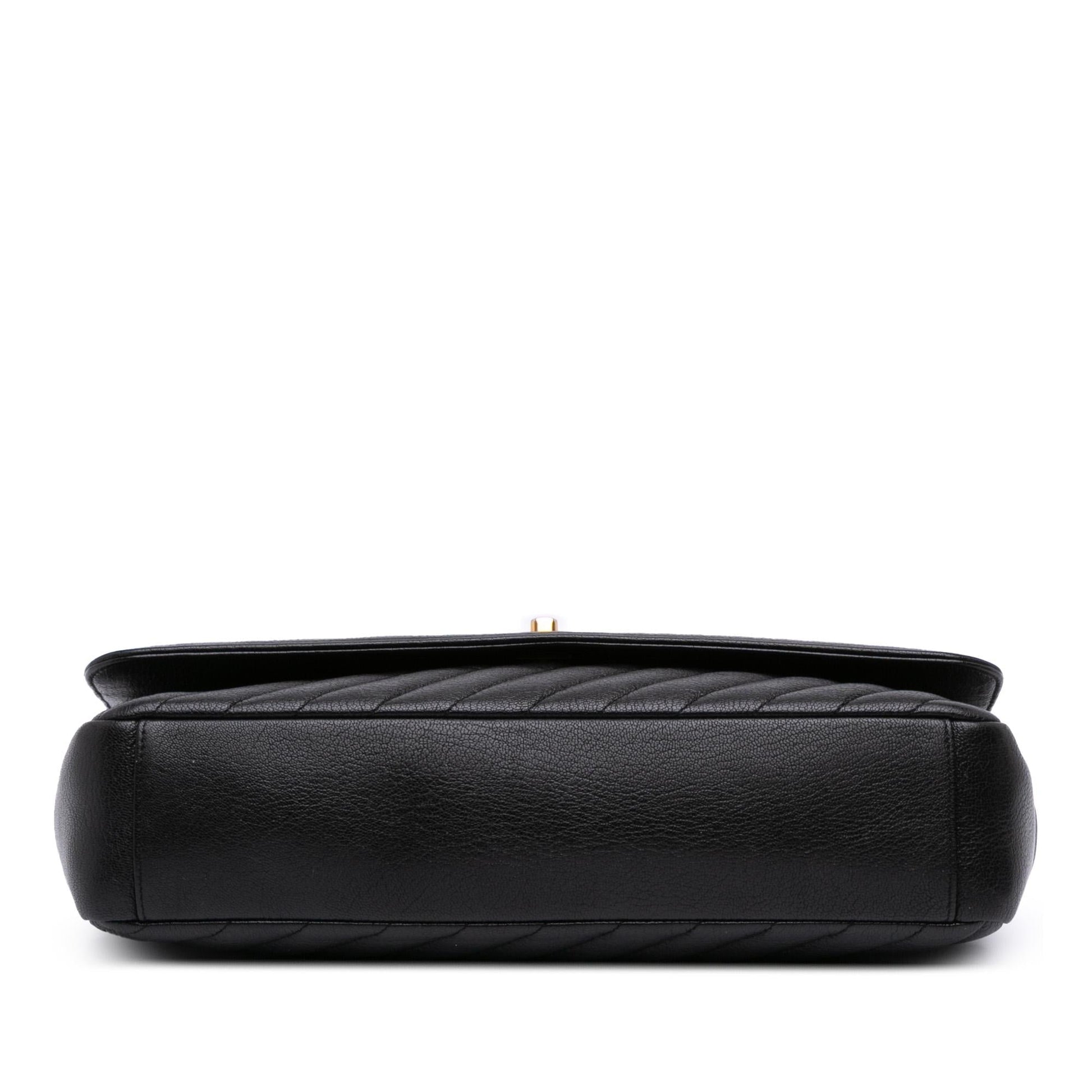 Chanel Diagonal Quilted Goatskin Flap Handbag
