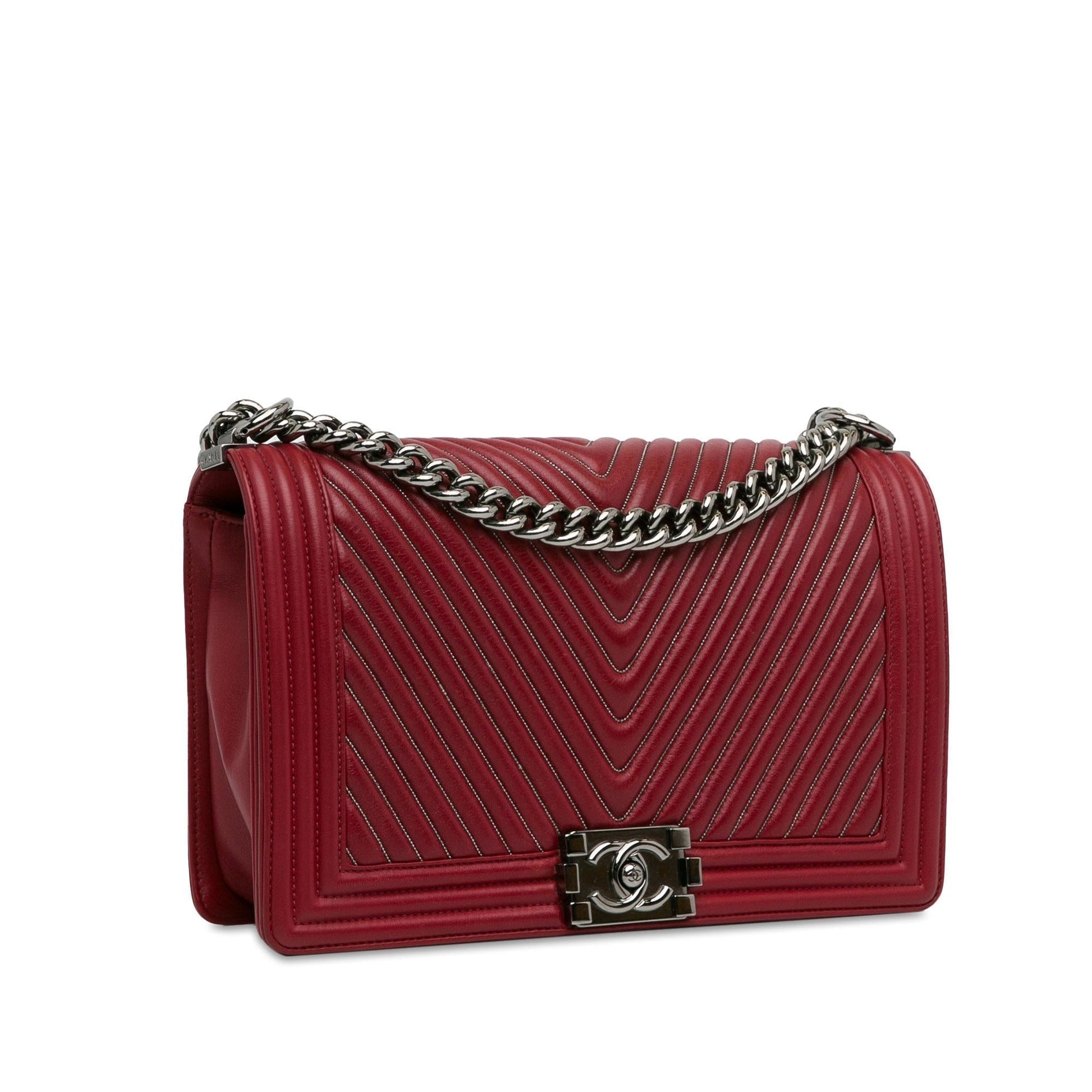 Chanel Large Embellished Calfskin Chevron Boy Flap (Shg-Hf4Dqm) Bag