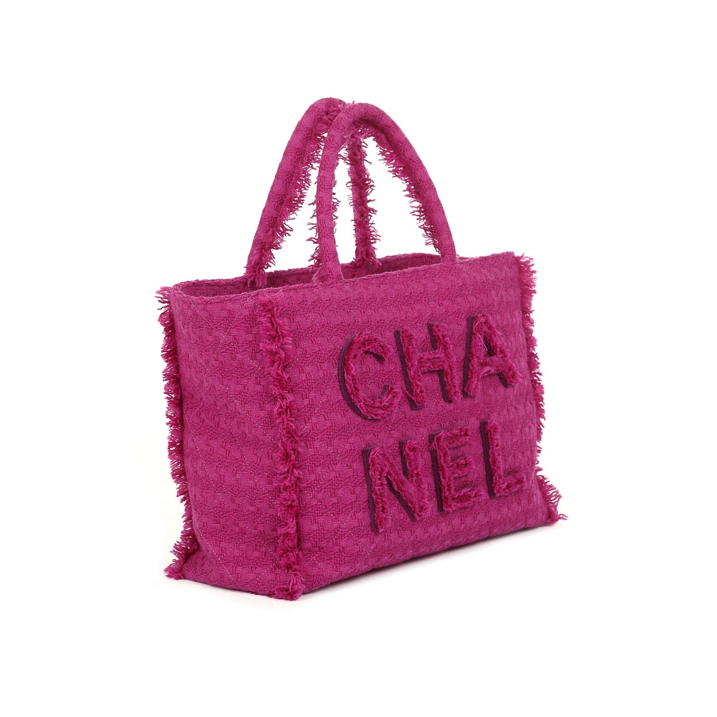 Chanel Giant Logo Tweed Shopping Travel Bag