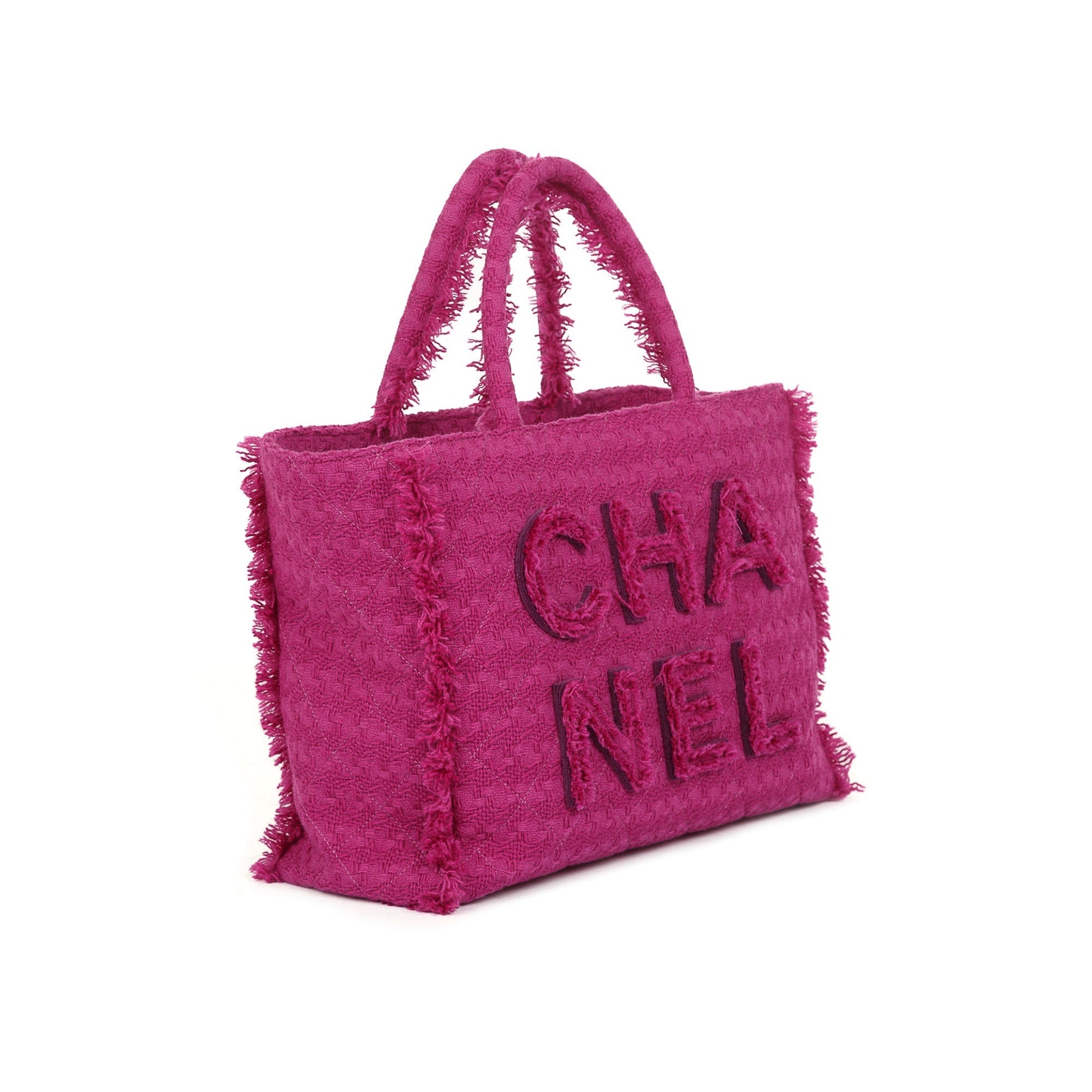 Chanel Giant Logo Tweed Shopping Travel Bag