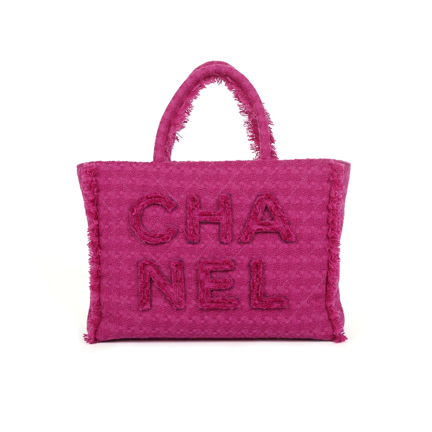 Chanel Giant Logo Tweed Shopping Travel Bag
