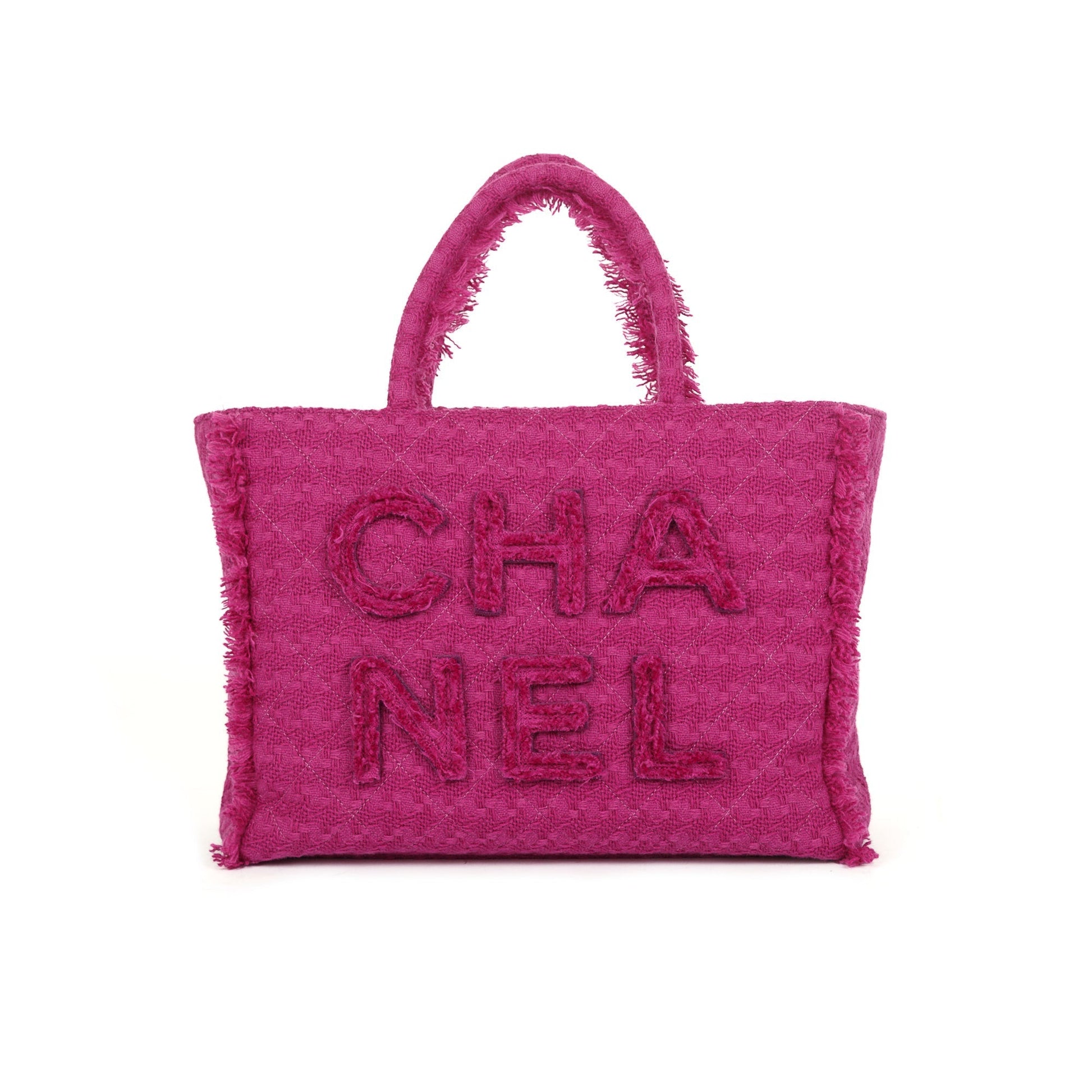 Chanel Giant Logo Tweed Shopping Travel Bag