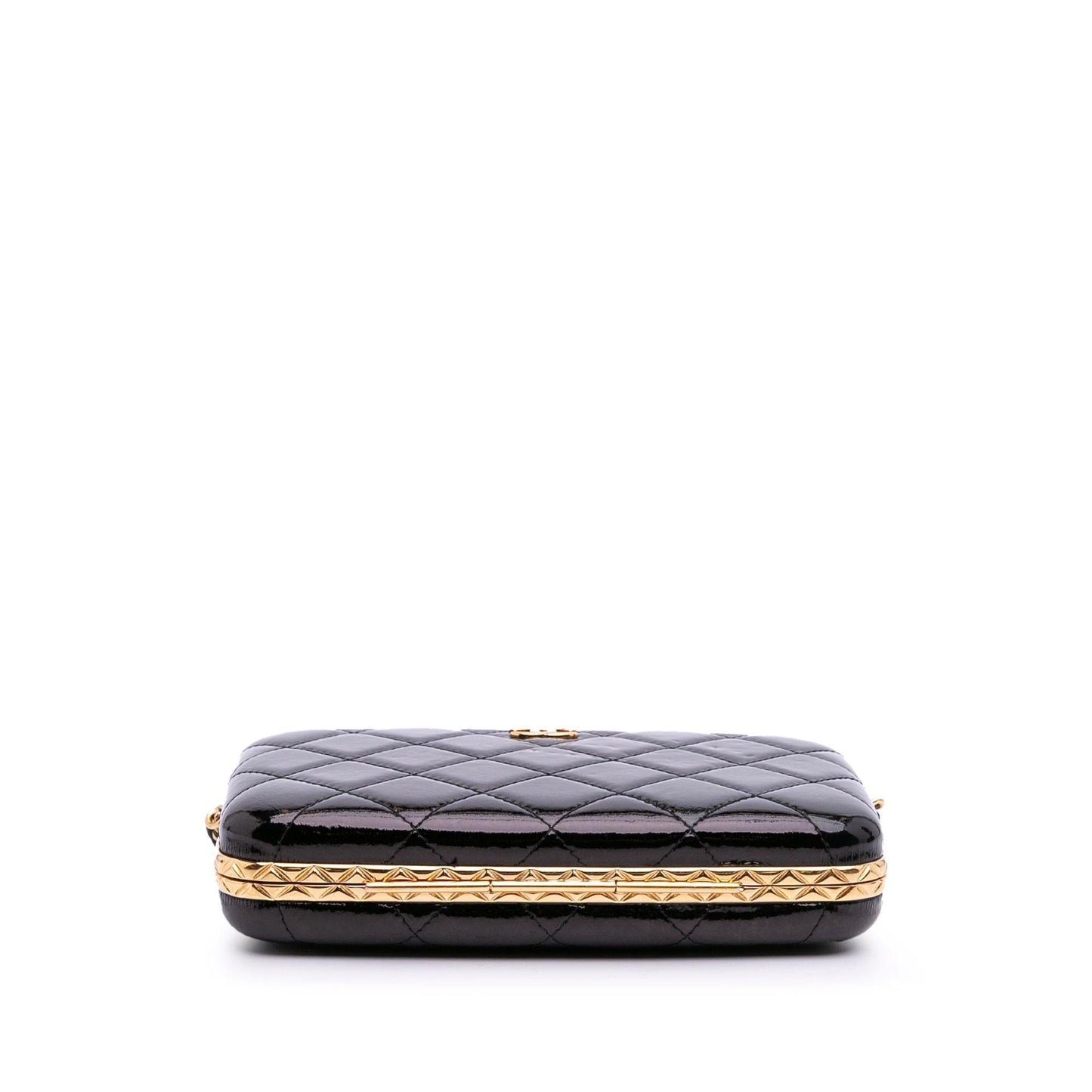 Chanel Glazed Goatskin Box Handbag With Chain