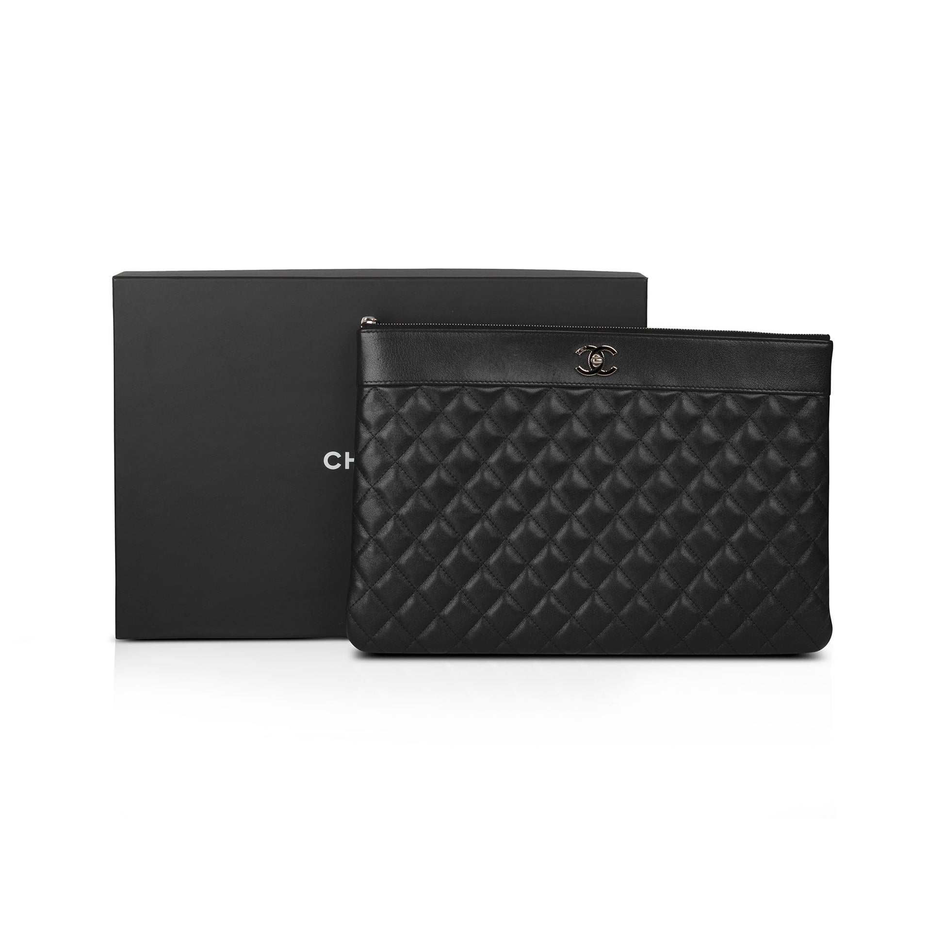 Chanel Mademoiselle Quilted O Leather Lambskin Travel Bag