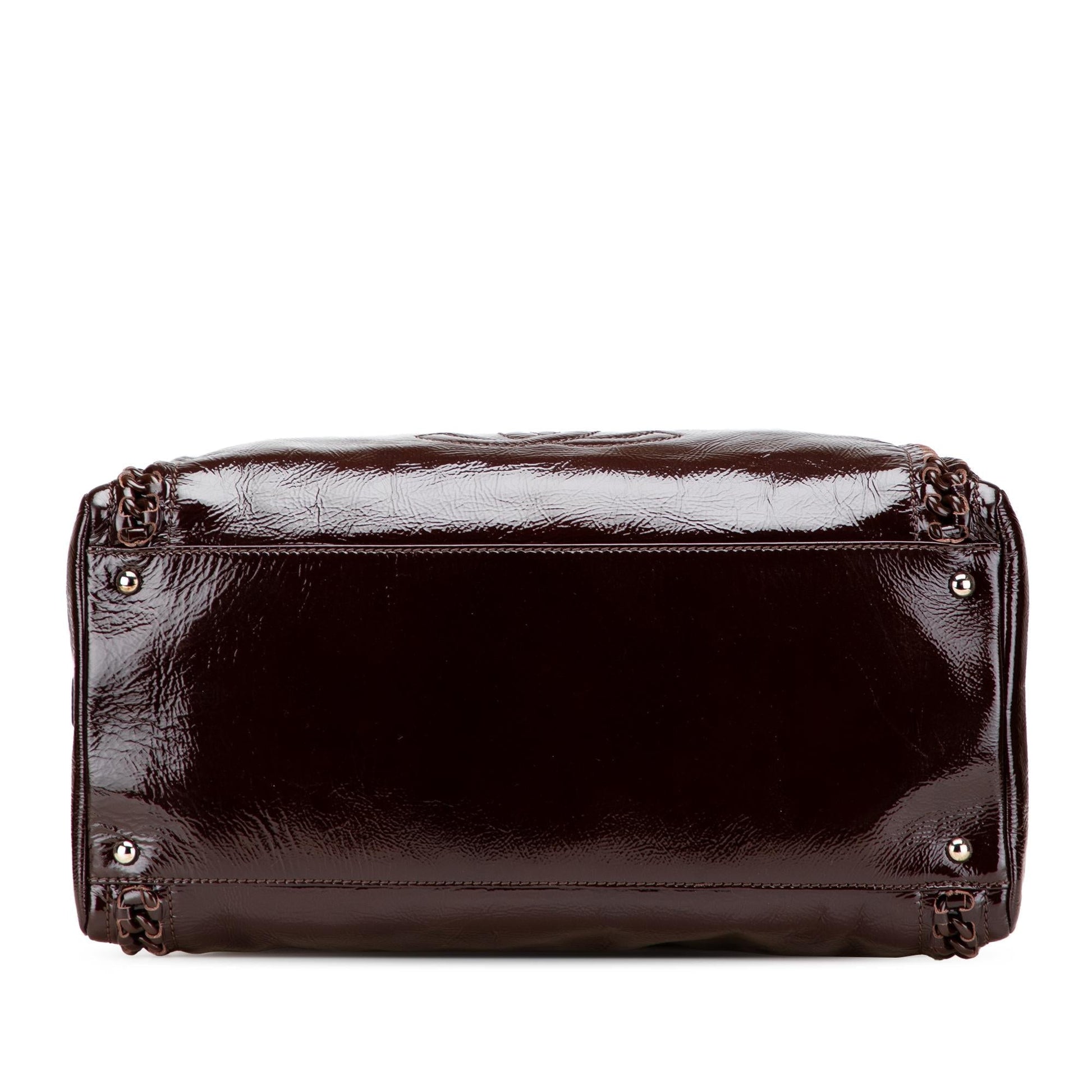 Chanel Patent Luxe Ligne Bowler Handbag
