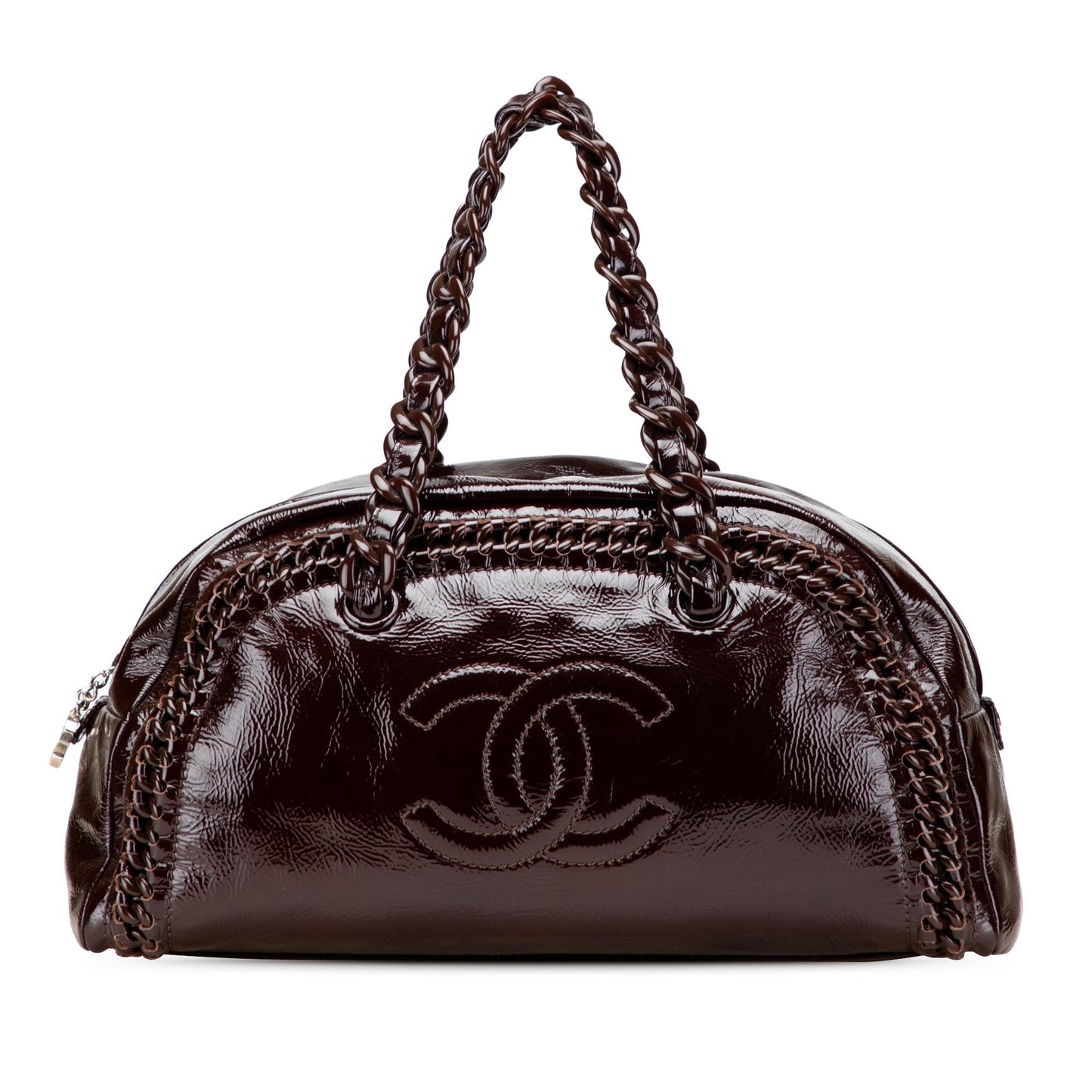 Chanel Patent Luxe Ligne Bowler Handbag
