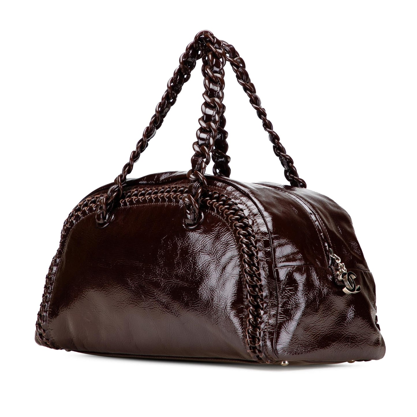 Chanel Patent Luxe Ligne Bowler Handbag