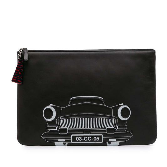 Chanel Printed Lambskin La Habana O Clutch Bag
