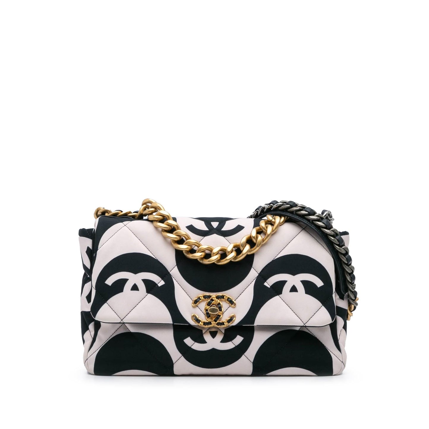 Chanel Printed Silk 19 Flap Handbag