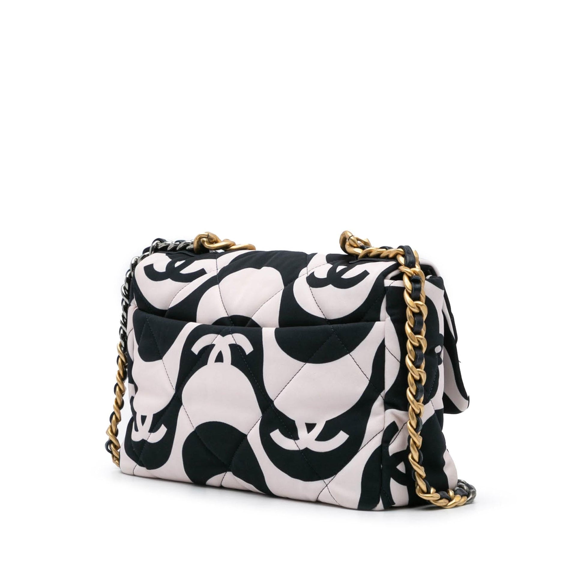 Chanel Printed Silk 19 Flap Handbag