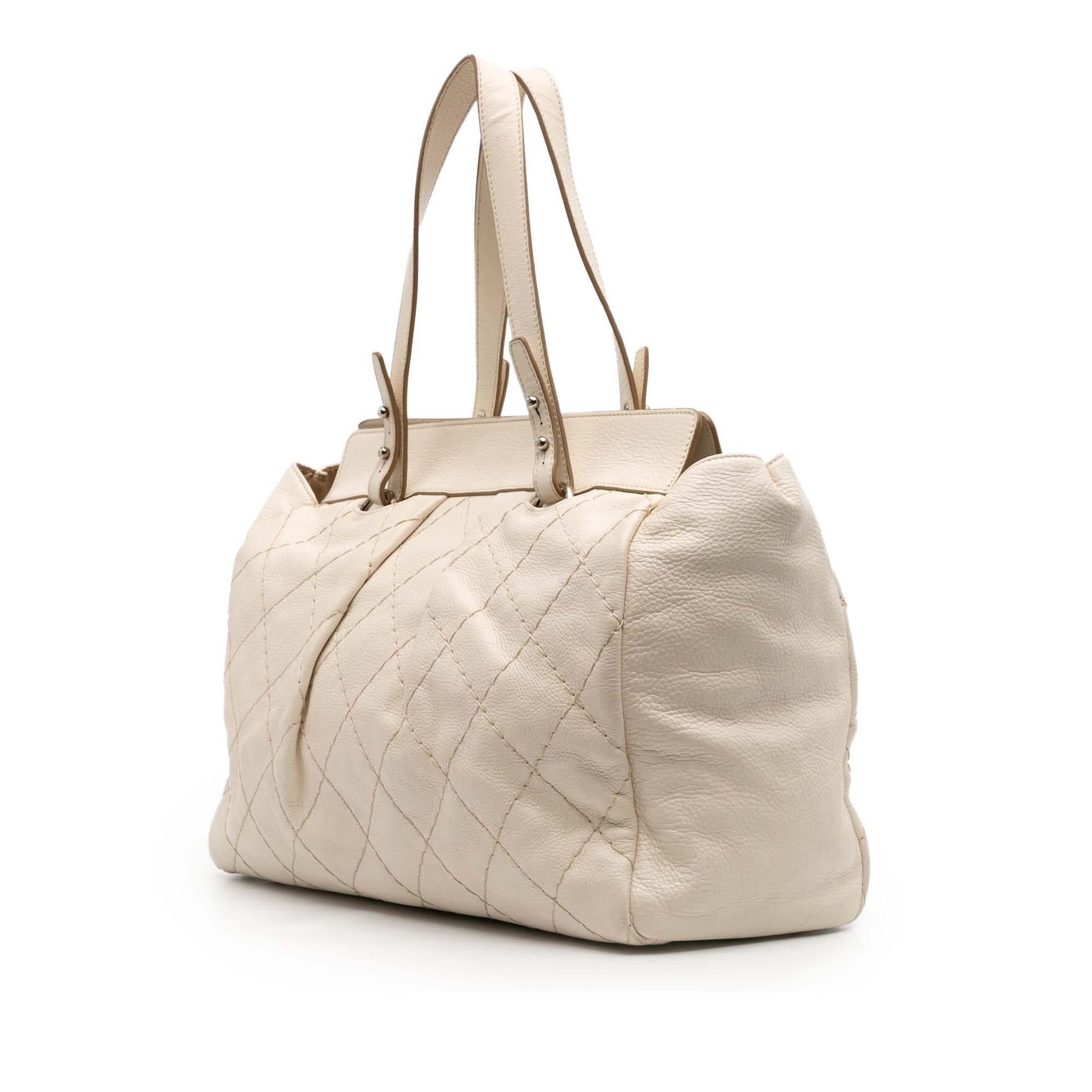 Chanel Quilted Aged Calfskin On Road Tote Bag