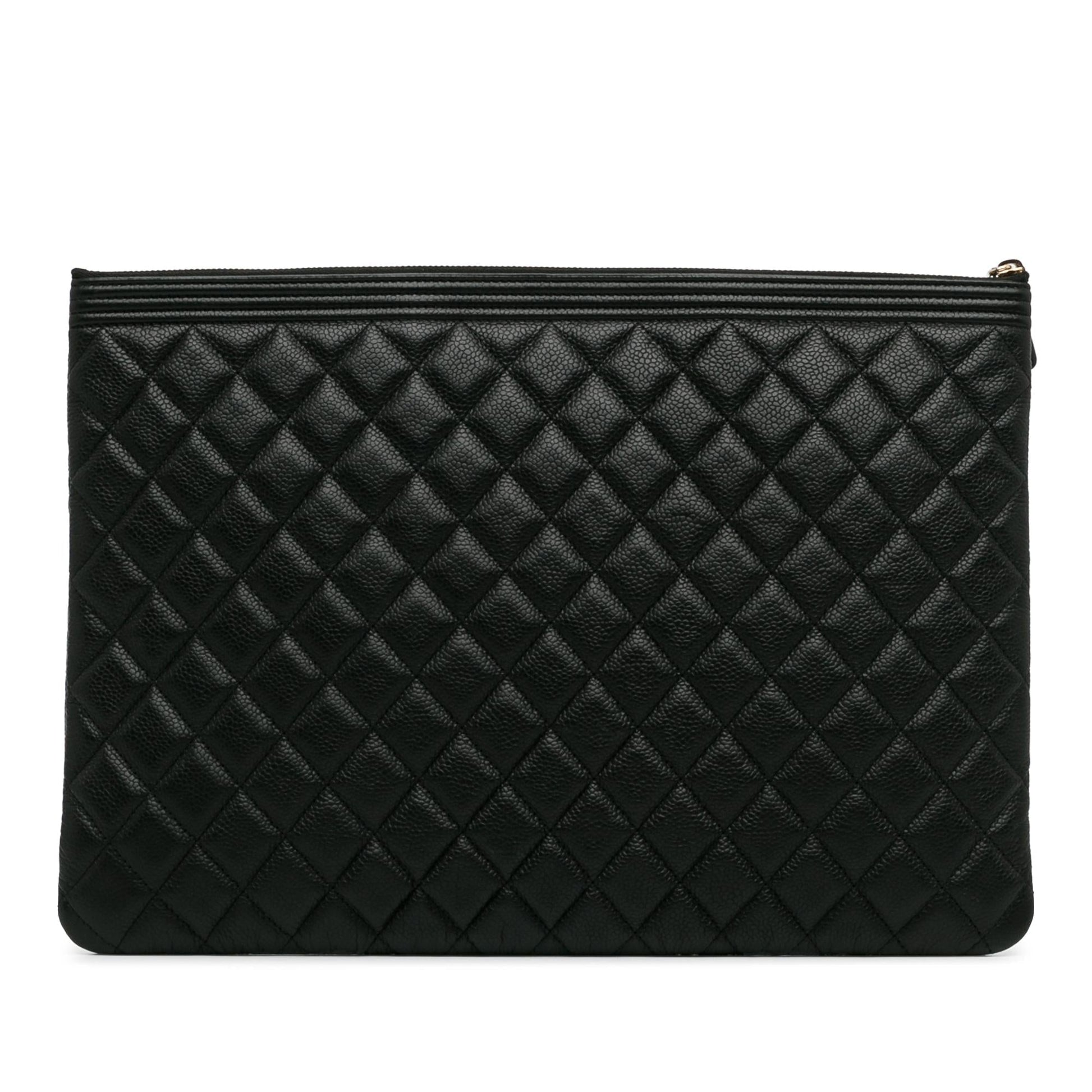 Chanel Quilted Caviar Boy O SHG-AMsEwy Clutch Bag