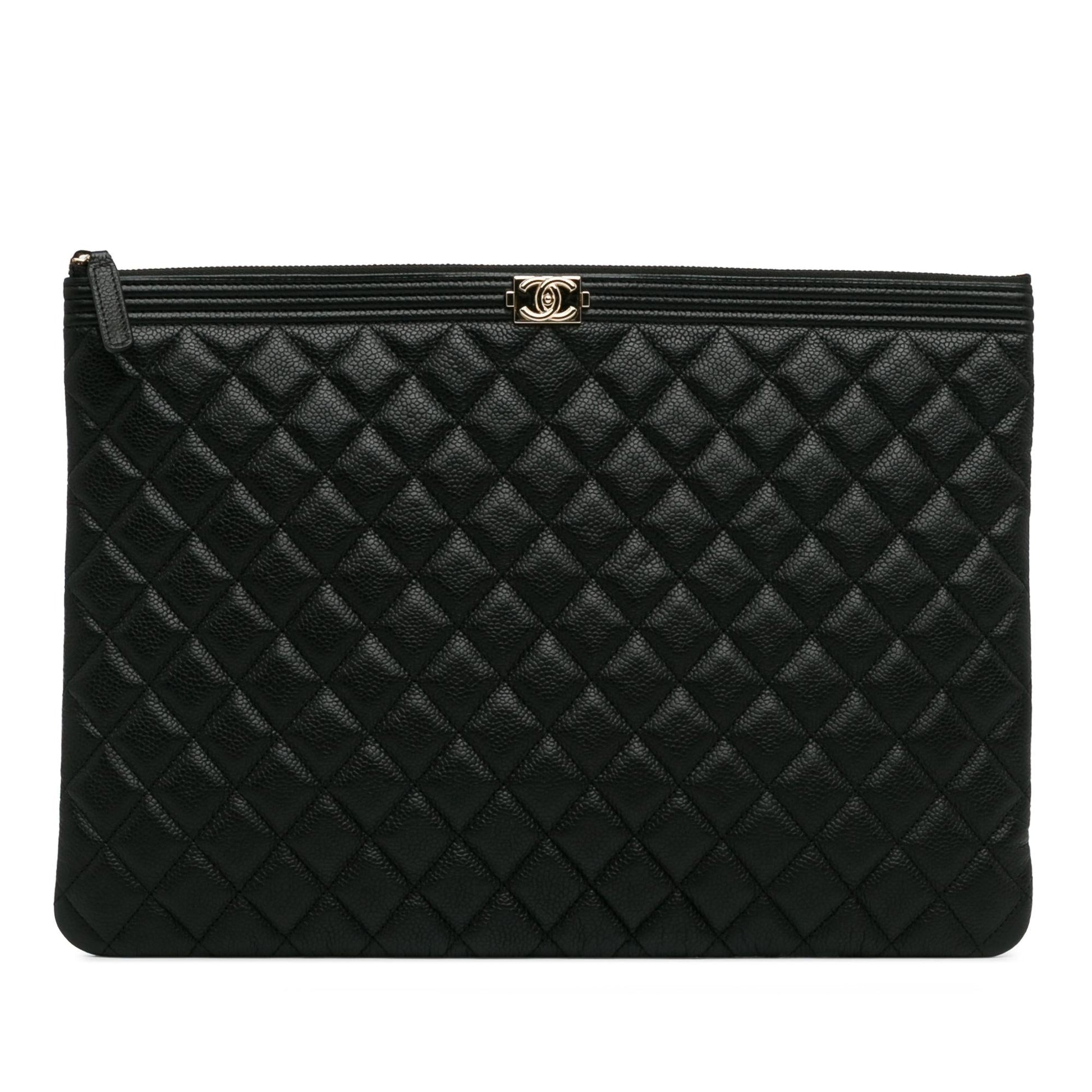 Chanel Quilted Caviar Boy O SHG-AMsEwy Clutch Bag
