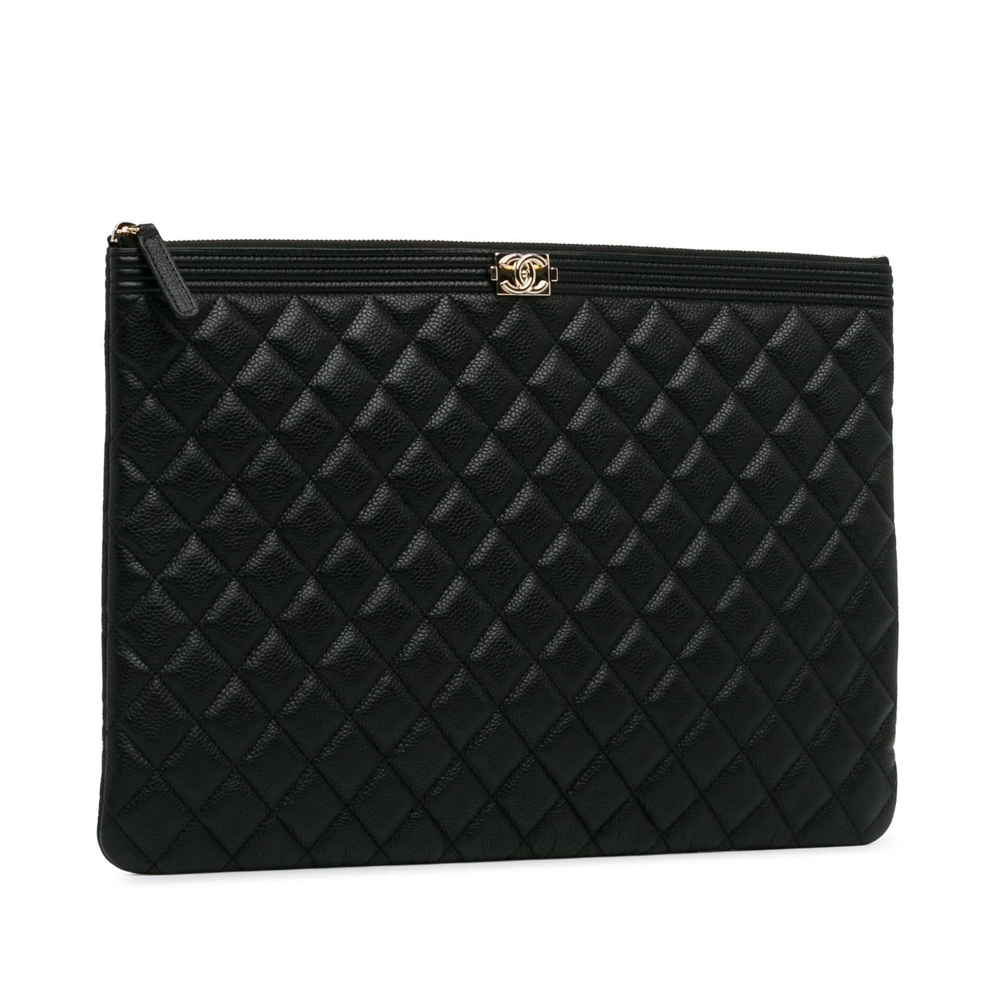 Chanel Quilted Caviar Boy O SHG-AMsEwy Clutch Bag
